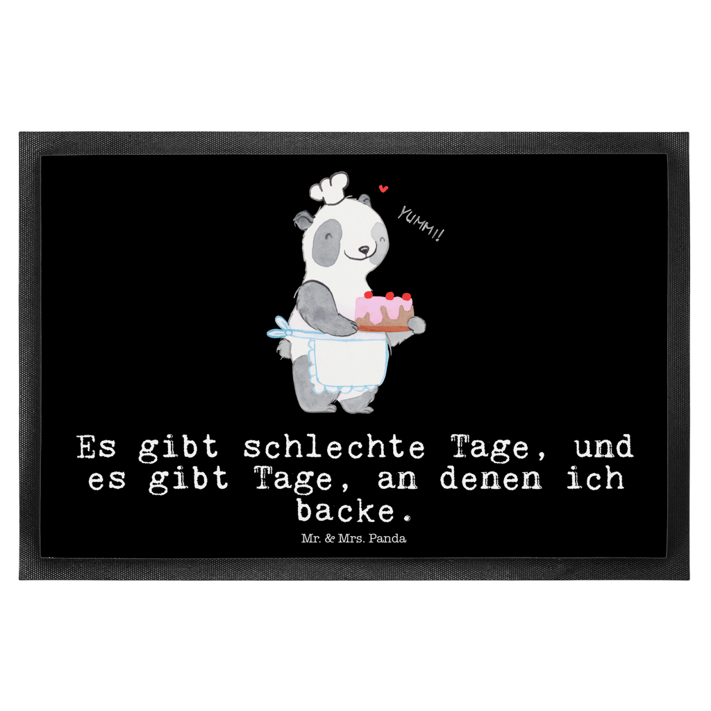 Fußmatte Panda Backen Tage backen, Hobbybäcker, Kuchen backen Türvorleger, Schmutzmatte, Fußabtreter, Matte, Schmutzfänger, Fußabstreifer, Schmutzfangmatte, Türmatte, Motivfußmatte,  Haustürmatte, Vorleger  Geschenk, Sport, Sportart, Hobby, Schenken, Danke, Dankeschön, Auszeichnung, Gewinn, Sportler