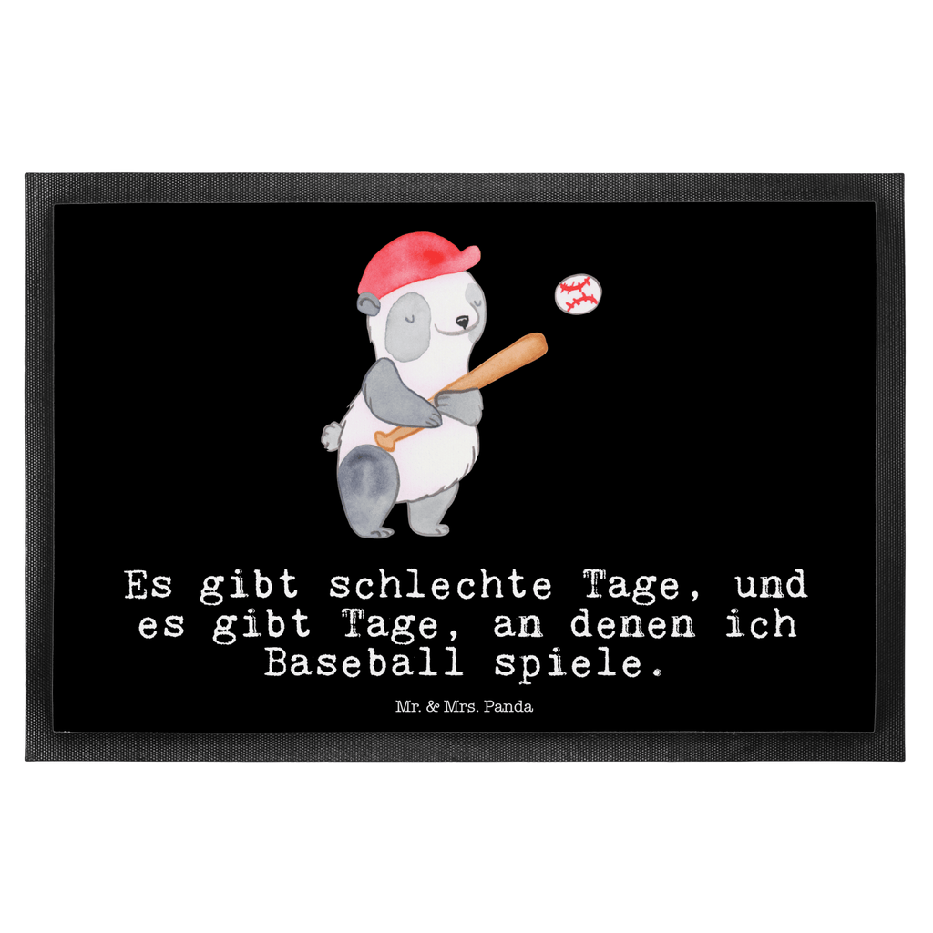 Fußmatte Panda Baseball spielen Tage Türvorleger, Schmutzmatte, Fußabtreter, Matte, Schmutzfänger, Fußabstreifer, Schmutzfangmatte, Türmatte, Motivfußmatte, Haustürmatte, Vorleger, Geschenk, Sport, Sportart, Hobby, Schenken, Danke, Dankeschön, Auszeichnung, Gewinn, Sportler, Baseball spielen, Baseball Spielen, Baseball Match, Ballsport, Baseballplatz, Baseballverein