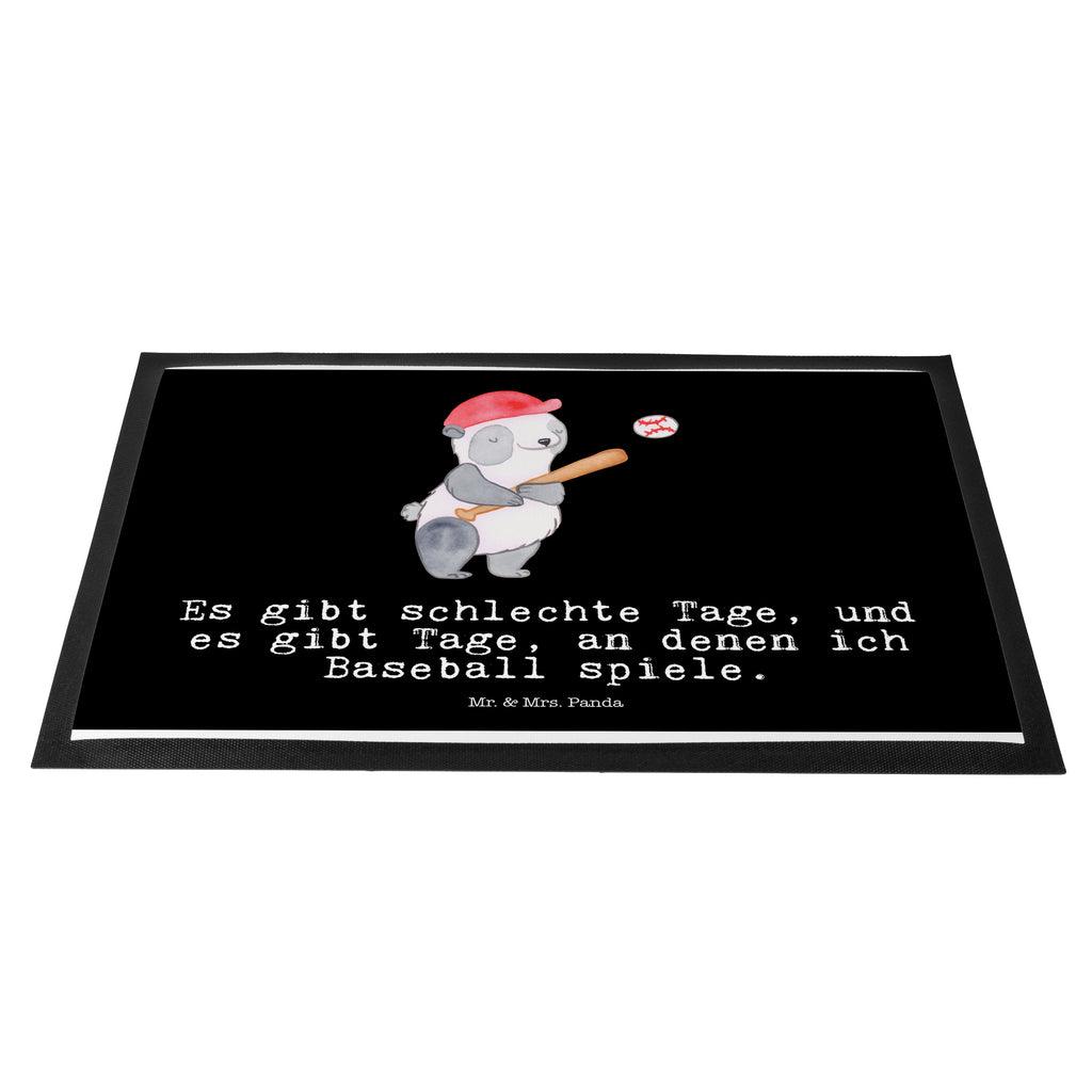 Fußmatte Panda Baseball spielen Tage Türvorleger, Schmutzmatte, Fußabtreter, Matte, Schmutzfänger, Fußabstreifer, Schmutzfangmatte, Türmatte, Motivfußmatte, Haustürmatte, Vorleger, Geschenk, Sport, Sportart, Hobby, Schenken, Danke, Dankeschön, Auszeichnung, Gewinn, Sportler, Baseball spielen, Baseball Spielen, Baseball Match, Ballsport, Baseballplatz, Baseballverein