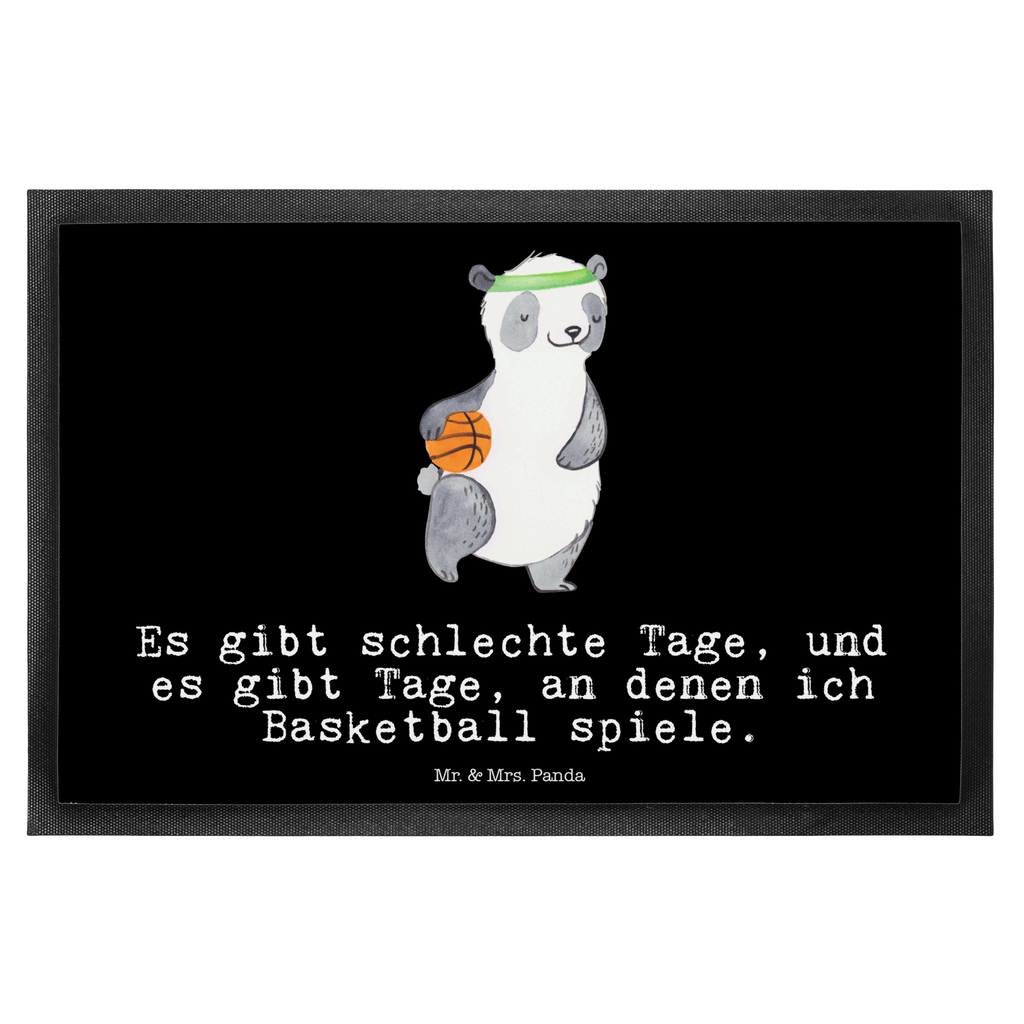 Fußmatte Panda Basketball Tage Türvorleger, Schmutzmatte, Fußabtreter, Matte, Schmutzfänger, Fußabstreifer, Schmutzfangmatte, Türmatte, Motivfußmatte, Haustürmatte, Vorleger, Geschenk, Sport, Sportart, Hobby, Schenken, Danke, Dankeschön, Auszeichnung, Gewinn, Sportler, Basketball, Basketball Verein, Basketball Verband, Basketballplatz