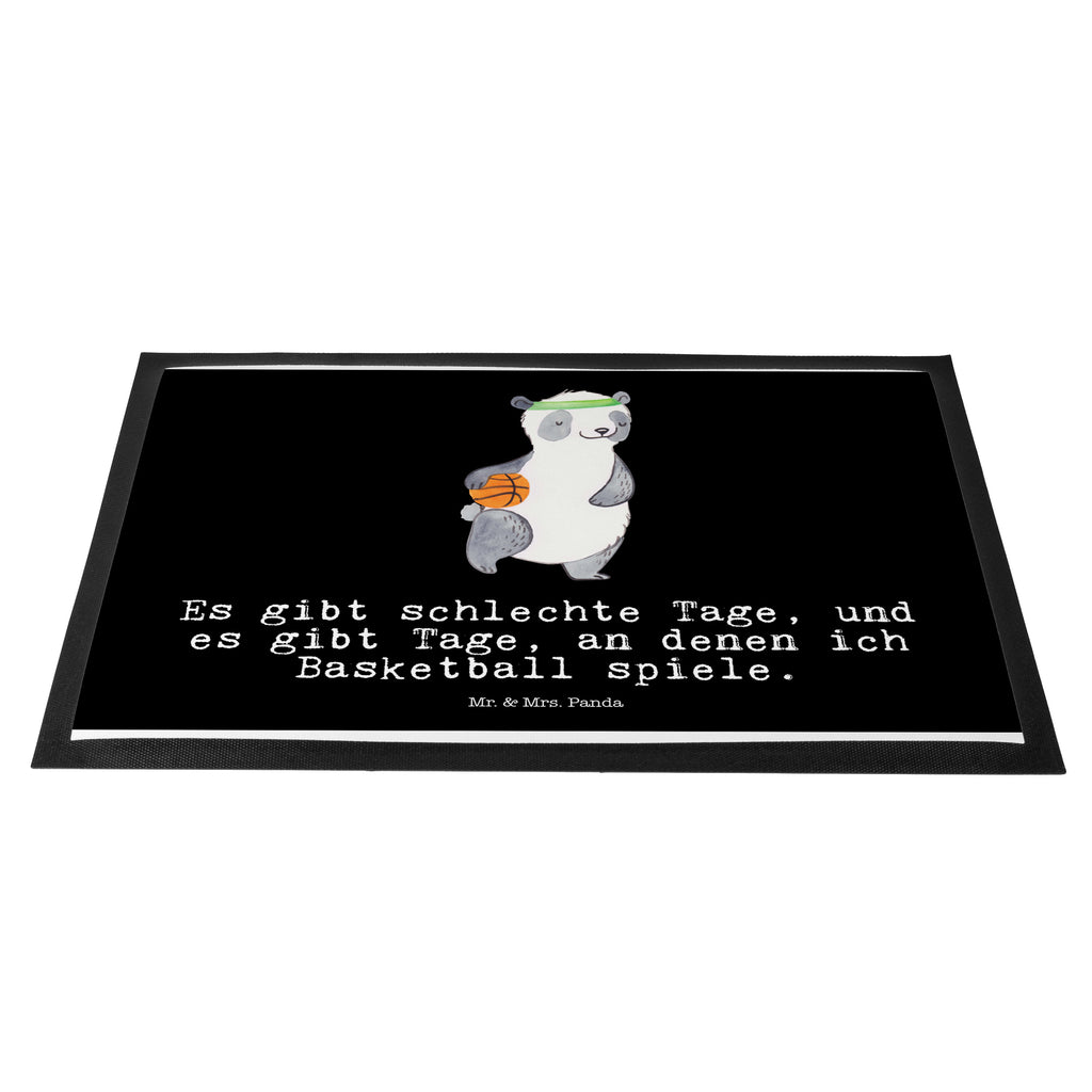 Fußmatte Panda Basketball Tage Türvorleger, Schmutzmatte, Fußabtreter, Matte, Schmutzfänger, Fußabstreifer, Schmutzfangmatte, Türmatte, Motivfußmatte, Haustürmatte, Vorleger, Geschenk, Sport, Sportart, Hobby, Schenken, Danke, Dankeschön, Auszeichnung, Gewinn, Sportler, Basketball, Basketball Verein, Basketball Verband, Basketballplatz