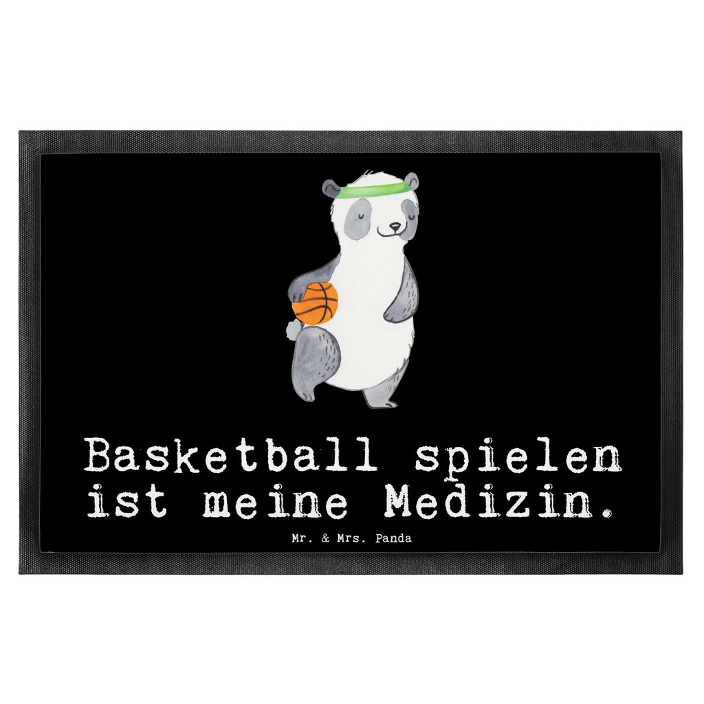 Fußmatte Panda Basketball Medizin Türvorleger, Schmutzmatte, Fußabtreter, Matte, Schmutzfänger, Fußabstreifer, Schmutzfangmatte, Türmatte, Motivfußmatte, Haustürmatte, Vorleger, Geschenk, Sport, Sportart, Hobby, Schenken, Danke, Dankeschön, Auszeichnung, Gewinn, Sportler, Basketball, Basketball Verein, Basketball Verband, Basketballplatz