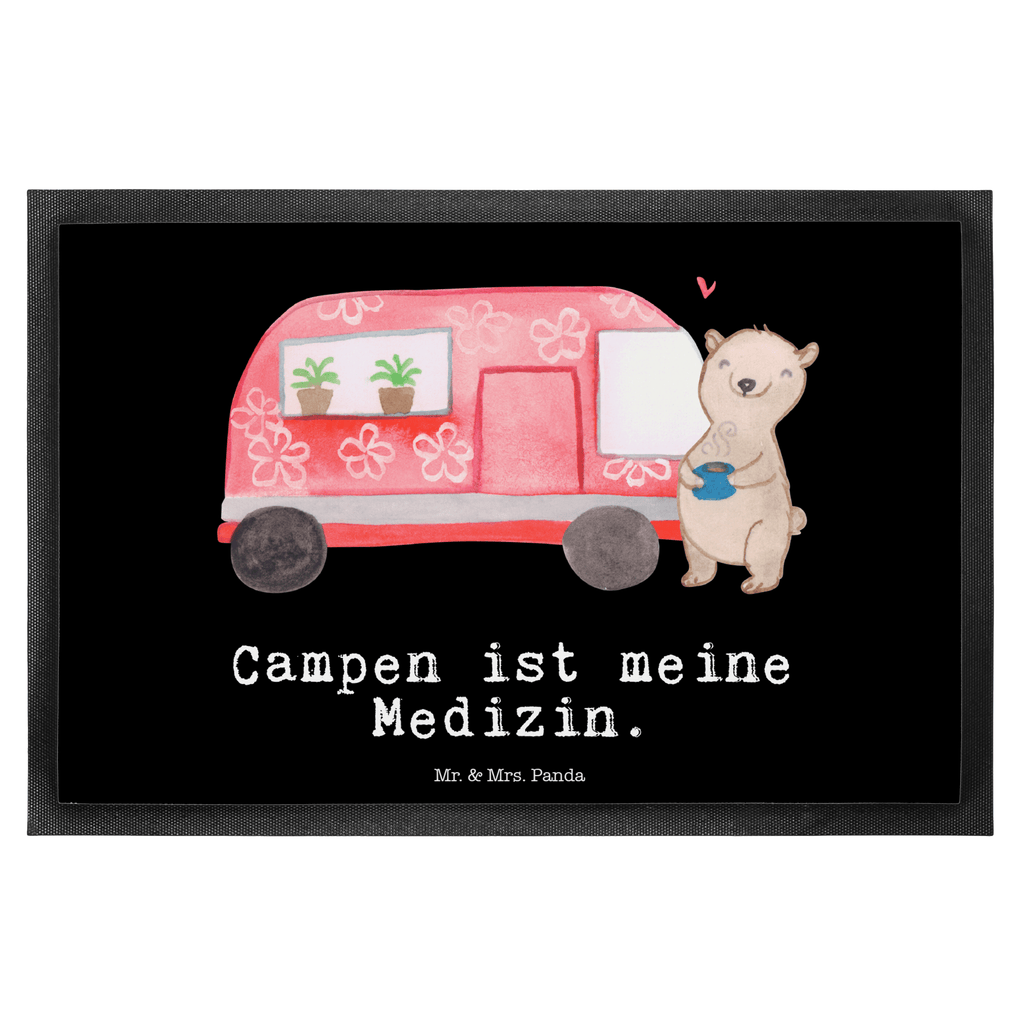 Fußmatte Bär Camper Medizin Türvorleger, Schmutzmatte, Fußabtreter, Matte, Schmutzfänger, Fußabstreifer, Schmutzfangmatte, Türmatte, Motivfußmatte, Haustürmatte, Vorleger, Geschenk, Sport, Sportart, Hobby, Schenken, Danke, Dankeschön, Auszeichnung, Gewinn, Sportler, Camper, Campen, Zelten, Campingplatz, Wohnmobil, Roadtrip, Urlaub