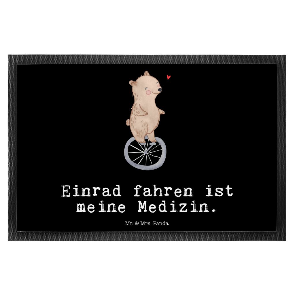 Fußmatte Bär Einrad fahren Medizin Einrad fahren Türvorleger, Schmutzmatte, Fußabtreter, Matte, Schmutzfänger, Fußabstreifer, Schmutzfangmatte, Türmatte, Motivfußmatte,  Haustürmatte, Vorleger  Geschenk, Sport, Sportart, Hobby, Schenken, Danke, Dankeschön, Auszeichnung, Gewinn, Sportler
