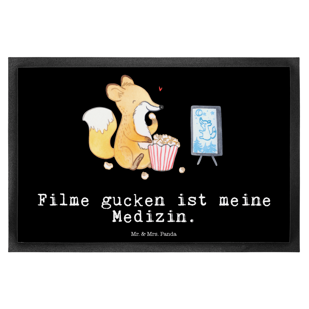 Fußmatte Fuchs Filme gucken Medizin Filmabend, Filme gucken, TV, Fernsehen, Kino,  Türvorleger, Schmutzmatte, Fußabtreter, Matte, Schmutzfänger, Fußabstreifer, Schmutzfangmatte, Türmatte, Motivfußmatte,  Haustürmatte, Vorleger  Geschenk, Sport, Sportart, Hobby, Schenken, Danke, Dankeschön, Auszeichnung, Gewinn, Sportler