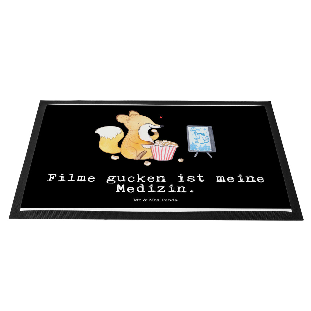 Fußmatte Fuchs Filme gucken Medizin Filmabend, Filme gucken, TV, Fernsehen, Kino,  Türvorleger, Schmutzmatte, Fußabtreter, Matte, Schmutzfänger, Fußabstreifer, Schmutzfangmatte, Türmatte, Motivfußmatte,  Haustürmatte, Vorleger  Geschenk, Sport, Sportart, Hobby, Schenken, Danke, Dankeschön, Auszeichnung, Gewinn, Sportler