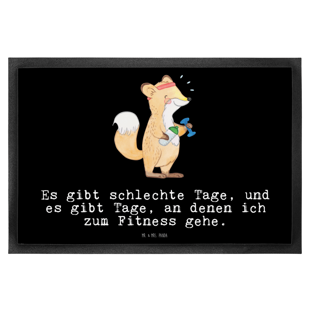 Fußmatte Fuchs Fitness Tage Fitness, Sport, Sport treiben, Fitnessstudio, Sportclub, Kraftsport Türvorleger, Schmutzmatte, Fußabtreter, Matte, Schmutzfänger, Fußabstreifer, Schmutzfangmatte, Türmatte, Motivfußmatte,  Haustürmatte, Vorleger  Geschenk, Sport, Sportart, Hobby, Schenken, Danke, Dankeschön, Auszeichnung, Gewinn, Sportler