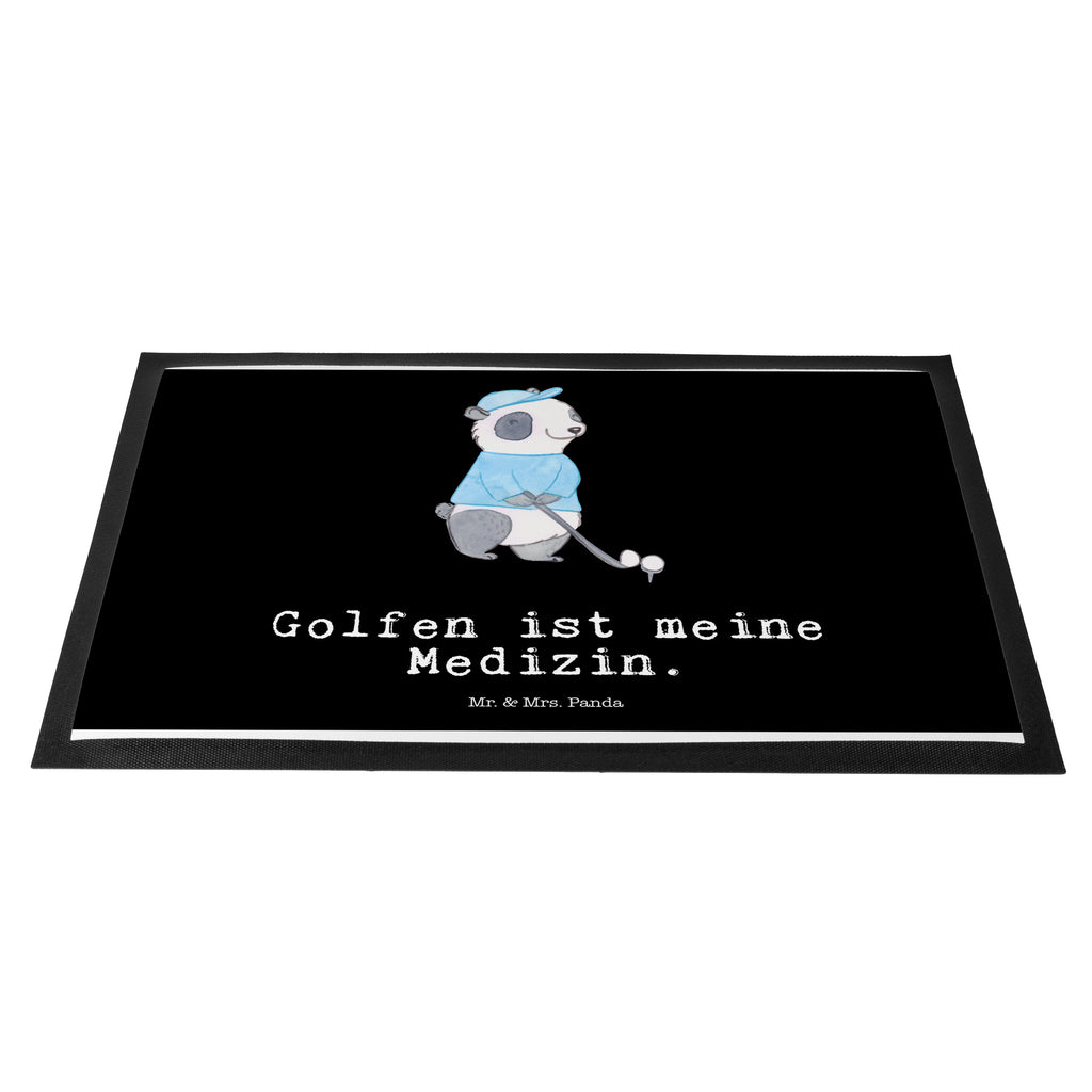 Fußmatte Panda Golfen Medizin Golfen, Golf spielen, Golfplatz, Golfturnier, Golf Verein Türvorleger, Schmutzmatte, Fußabtreter, Matte, Schmutzfänger, Fußabstreifer, Schmutzfangmatte, Türmatte, Motivfußmatte,  Haustürmatte, Vorleger  Geschenk, Sport, Sportart, Hobby, Schenken, Danke, Dankeschön, Auszeichnung, Gewinn, Sportler