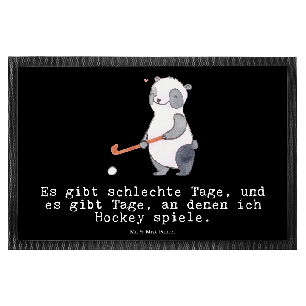 Fußmatte Panda Hockey spielen Tage Hockey spielen, Feldhockey, Hockeyschläger, Hockey Verein Türvorleger, Schmutzmatte, Fußabtreter, Matte, Schmutzfänger, Fußabstreifer, Schmutzfangmatte, Türmatte, Motivfußmatte,  Haustürmatte, Vorleger  Geschenk, Sport, Sportart, Hobby, Schenken, Danke, Dankeschön, Auszeichnung, Gewinn, Sportler