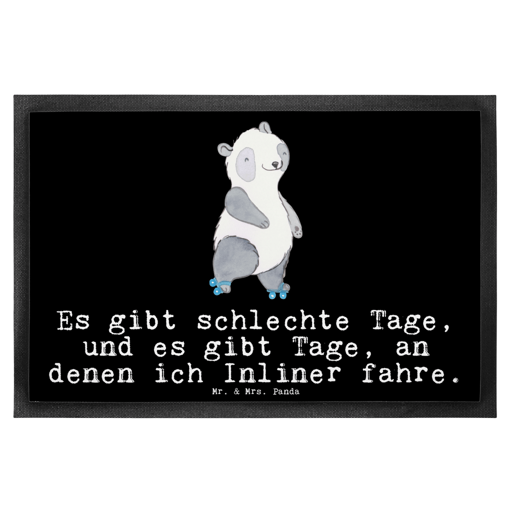 Fußmatte Panda Inliner fahren Tage Inliner fahren, Rollschuh fahren, Rollerblades, inlinern Türvorleger, Schmutzmatte, Fußabtreter, Matte, Schmutzfänger, Fußabstreifer, Schmutzfangmatte, Türmatte, Motivfußmatte,  Haustürmatte, Vorleger  Geschenk, Sport, Sportart, Hobby, Schenken, Danke, Dankeschön, Auszeichnung, Gewinn, Sportler