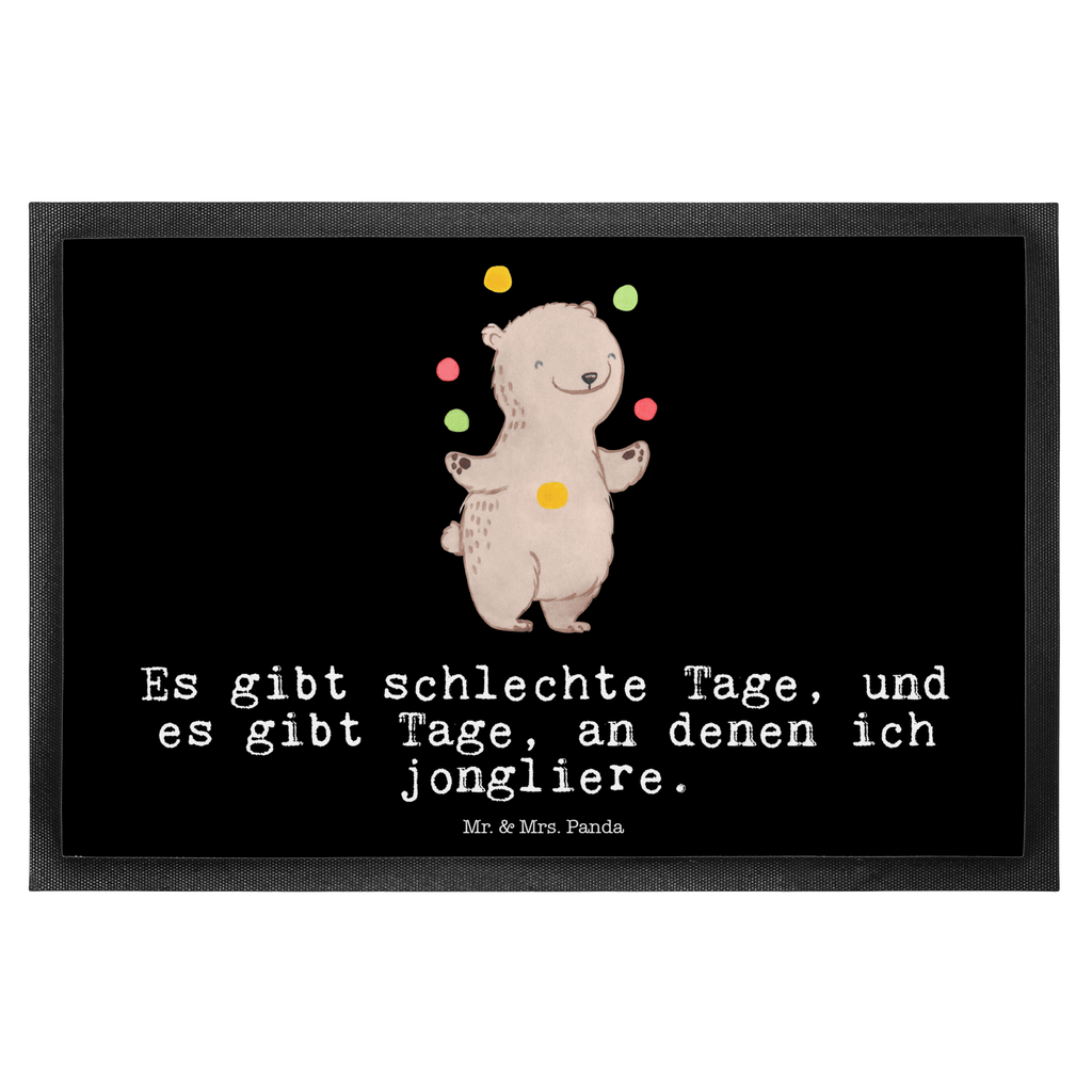 Fußmatte Bär Jonglieren Tage Türvorleger, Schmutzmatte, Fußabtreter, Matte, Schmutzfänger, Fußabstreifer, Schmutzfangmatte, Türmatte, Motivfußmatte, Haustürmatte, Vorleger, Geschenk, Sport, Sportart, Hobby, Schenken, Danke, Dankeschön, Auszeichnung, Gewinn, Sportler, Jonglieren, Jongleur, Zirkus, Artistik