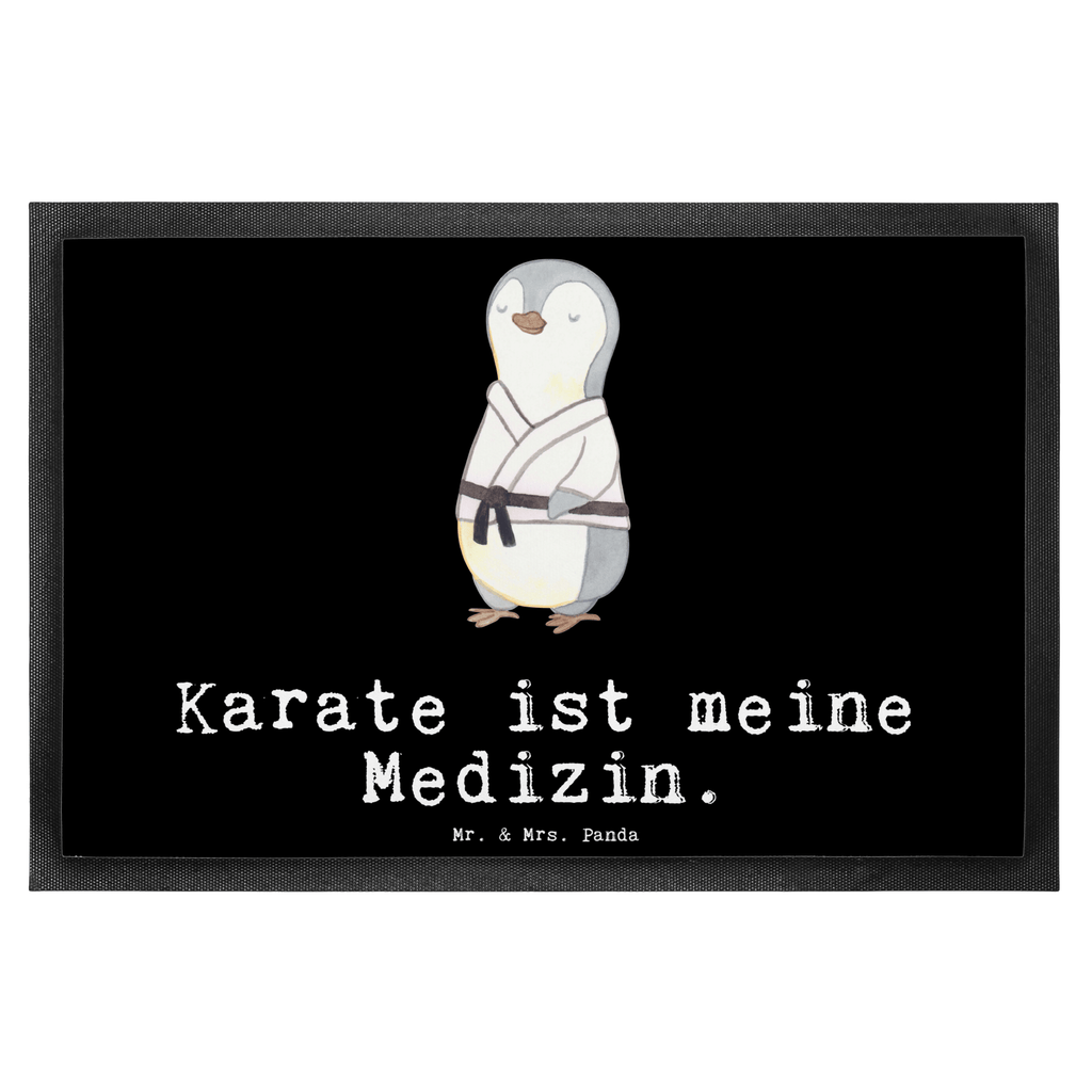 Fußmatte Pinguin Karate Medizin Karate, Kampfsportart, Selbstverteidigung, Kampfkunst, Karate Verein Türvorleger, Schmutzmatte, Fußabtreter, Matte, Schmutzfänger, Fußabstreifer, Schmutzfangmatte, Türmatte, Motivfußmatte,  Haustürmatte, Vorleger  Geschenk, Sport, Sportart, Hobby, Schenken, Danke, Dankeschön, Auszeichnung, Gewinn, Sportler
