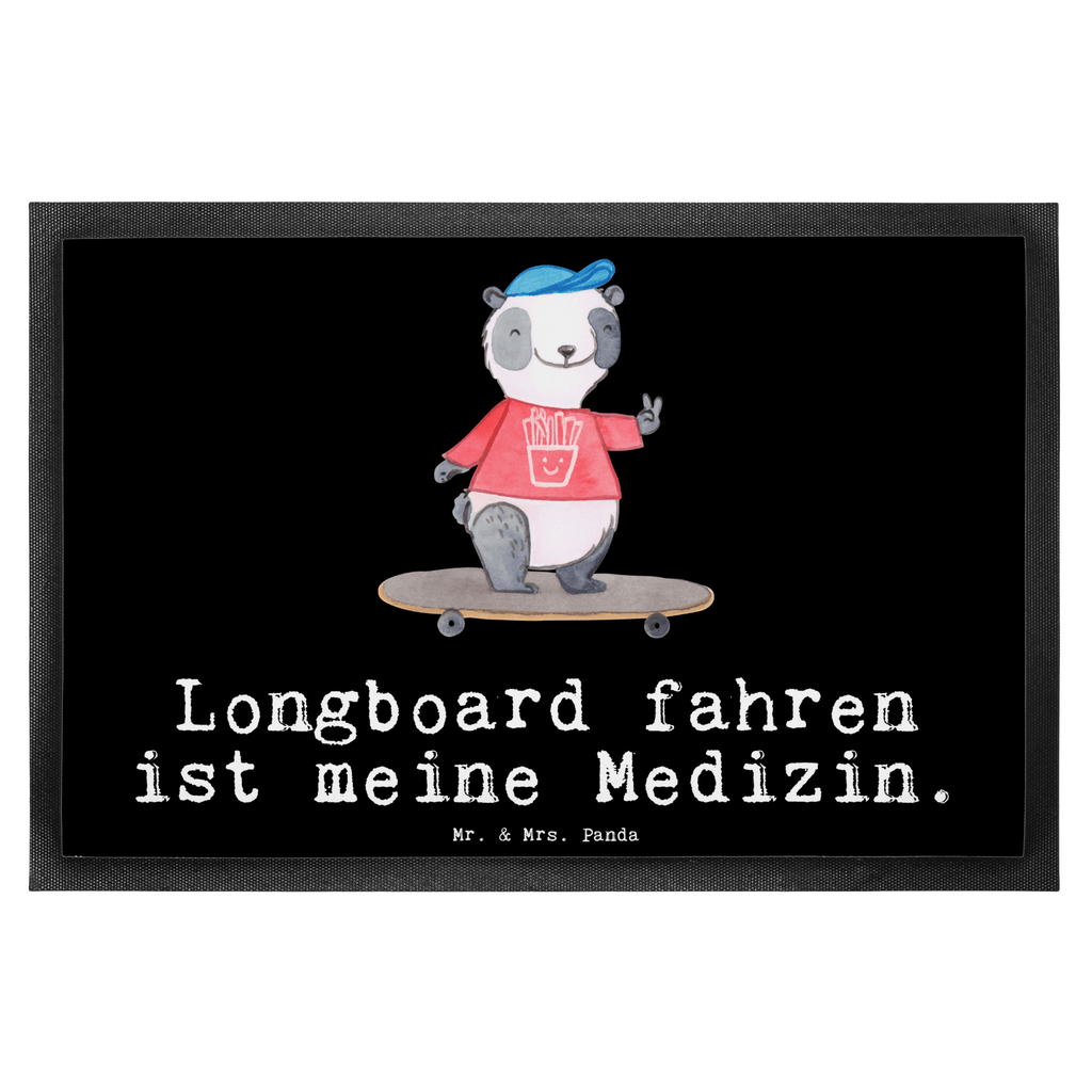 Fußmatte Panda Longboard fahren Medizin Longboard fahren, Skaten, Rollbrettfahren, Longboardfahren, Roller Skaten, Skateboard fahren, Stunts Türvorleger, Schmutzmatte, Fußabtreter, Matte, Schmutzfänger, Fußabstreifer, Schmutzfangmatte, Türmatte, Motivfußmatte,  Haustürmatte, Vorleger  Geschenk, Sport, Sportart, Hobby, Schenken, Danke, Dankeschön, Auszeichnung, Gewinn, Sportler