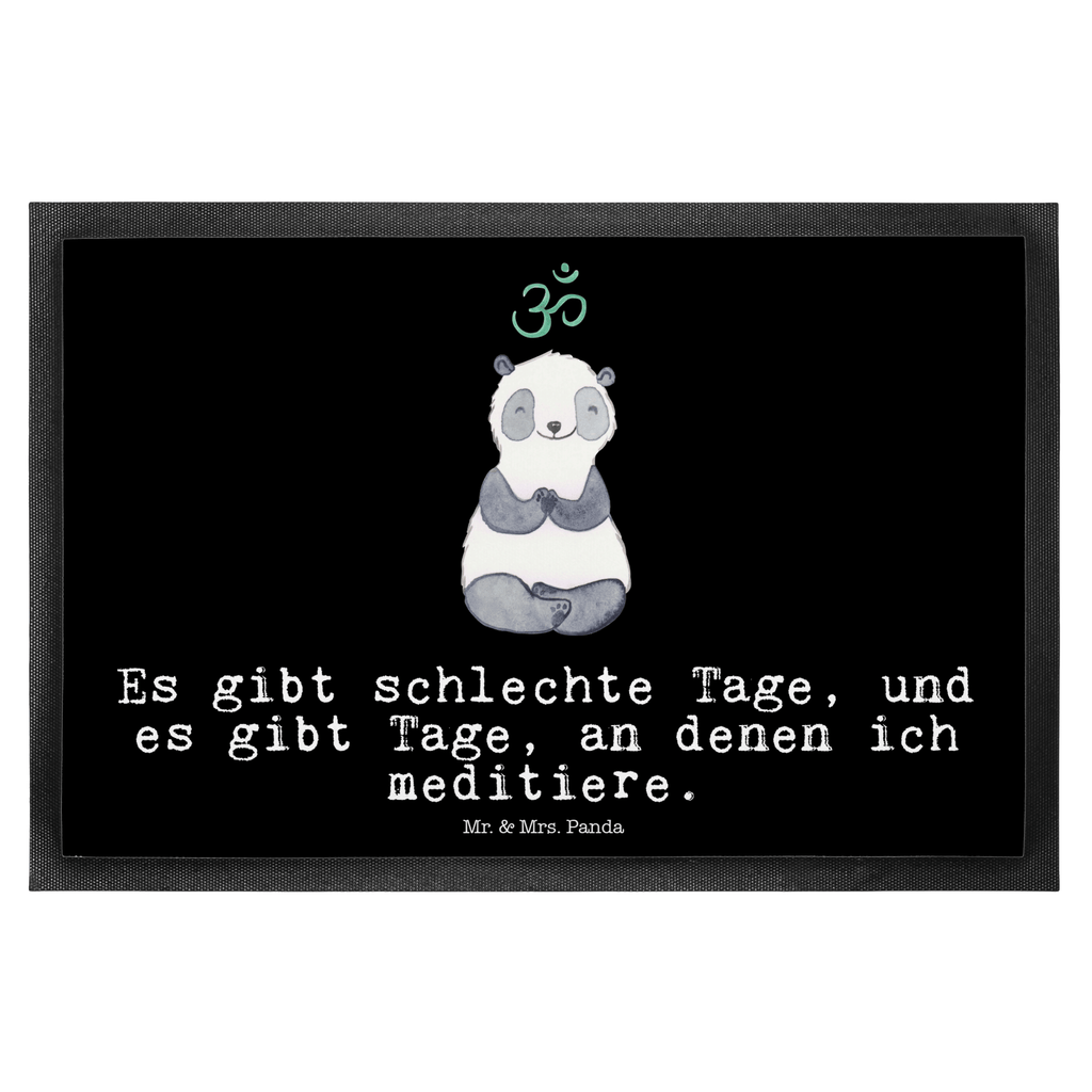 Fußmatte Panda Meditieren Tage Meditieren, Meditation, Meditationskurs Türvorleger, Schmutzmatte, Fußabtreter, Matte, Schmutzfänger, Fußabstreifer, Schmutzfangmatte, Türmatte, Motivfußmatte,  Haustürmatte, Vorleger  Geschenk, Sport, Sportart, Hobby, Schenken, Danke, Dankeschön, Auszeichnung, Gewinn, Sportler