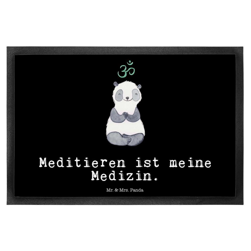Fußmatte Panda Meditieren Medizin Meditieren, Meditation, Meditationskurs Türvorleger, Schmutzmatte, Fußabtreter, Matte, Schmutzfänger, Fußabstreifer, Schmutzfangmatte, Türmatte, Motivfußmatte,  Haustürmatte, Vorleger  Geschenk, Sport, Sportart, Hobby, Schenken, Danke, Dankeschön, Auszeichnung, Gewinn, Sportler