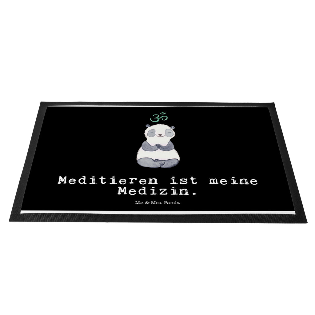 Fußmatte Panda Meditieren Medizin Meditieren, Meditation, Meditationskurs Türvorleger, Schmutzmatte, Fußabtreter, Matte, Schmutzfänger, Fußabstreifer, Schmutzfangmatte, Türmatte, Motivfußmatte,  Haustürmatte, Vorleger  Geschenk, Sport, Sportart, Hobby, Schenken, Danke, Dankeschön, Auszeichnung, Gewinn, Sportler