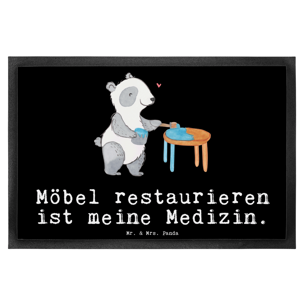 Fußmatte Panda Möbel restaurieren Medizin Möbel restaurieren, antike Möbel restaurieren, Handwerk, Restaurator Türvorleger, Schmutzmatte, Fußabtreter, Matte, Schmutzfänger, Fußabstreifer, Schmutzfangmatte, Türmatte, Motivfußmatte,  Haustürmatte, Vorleger  Geschenk, Sport, Sportart, Hobby, Schenken, Danke, Dankeschön, Auszeichnung, Gewinn, Sportler
