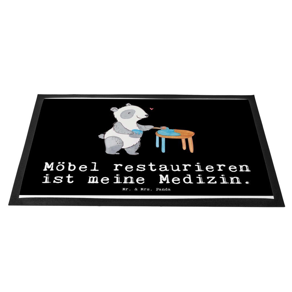 Fußmatte Panda Möbel restaurieren Medizin Möbel restaurieren, antike Möbel restaurieren, Handwerk, Restaurator Türvorleger, Schmutzmatte, Fußabtreter, Matte, Schmutzfänger, Fußabstreifer, Schmutzfangmatte, Türmatte, Motivfußmatte,  Haustürmatte, Vorleger  Geschenk, Sport, Sportart, Hobby, Schenken, Danke, Dankeschön, Auszeichnung, Gewinn, Sportler