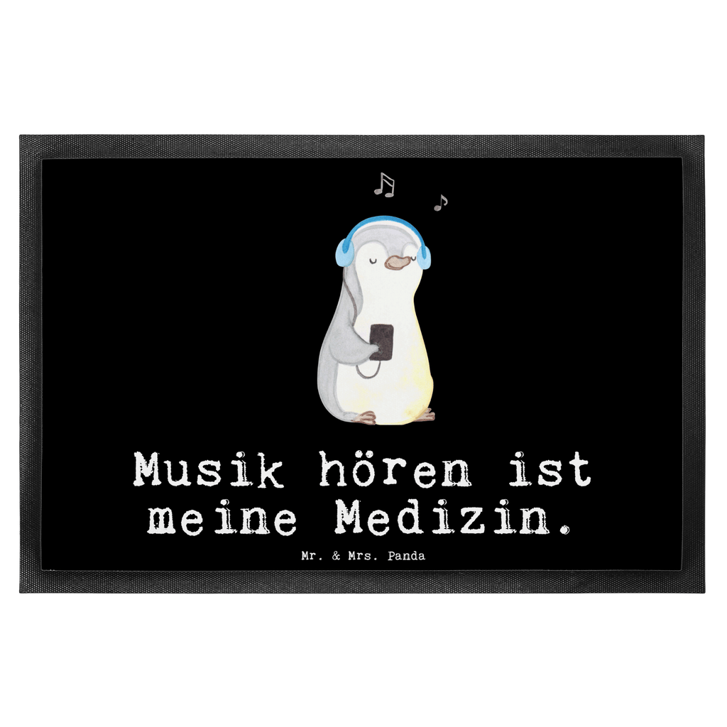 Fußmatte Pinguin Musik hören Medizin Musik hören, Lieblingssong Türvorleger, Schmutzmatte, Fußabtreter, Matte, Schmutzfänger, Fußabstreifer, Schmutzfangmatte, Türmatte, Motivfußmatte,  Haustürmatte, Vorleger  Geschenk, Sport, Sportart, Hobby, Schenken, Danke, Dankeschön, Auszeichnung, Gewinn, Sportler