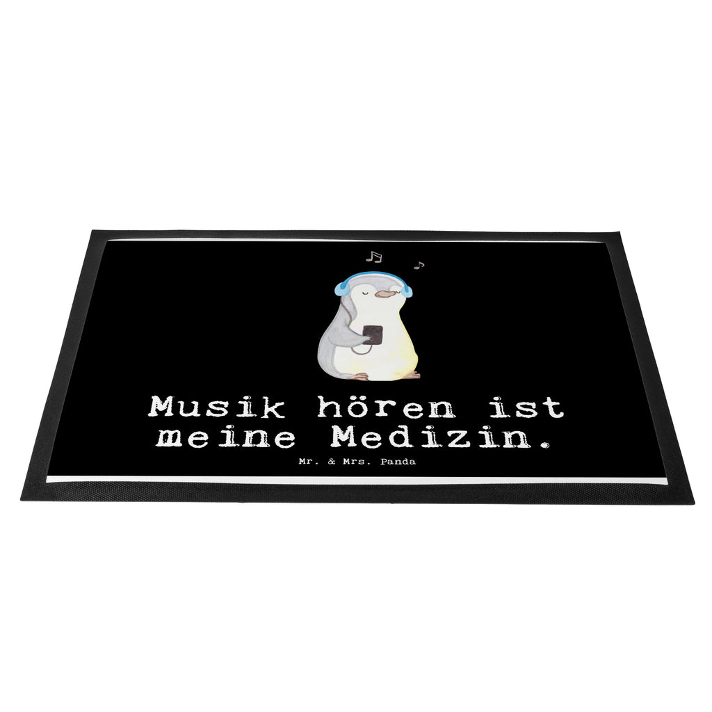 Fußmatte Pinguin Musik hören Medizin Musik hören, Lieblingssong Türvorleger, Schmutzmatte, Fußabtreter, Matte, Schmutzfänger, Fußabstreifer, Schmutzfangmatte, Türmatte, Motivfußmatte,  Haustürmatte, Vorleger  Geschenk, Sport, Sportart, Hobby, Schenken, Danke, Dankeschön, Auszeichnung, Gewinn, Sportler