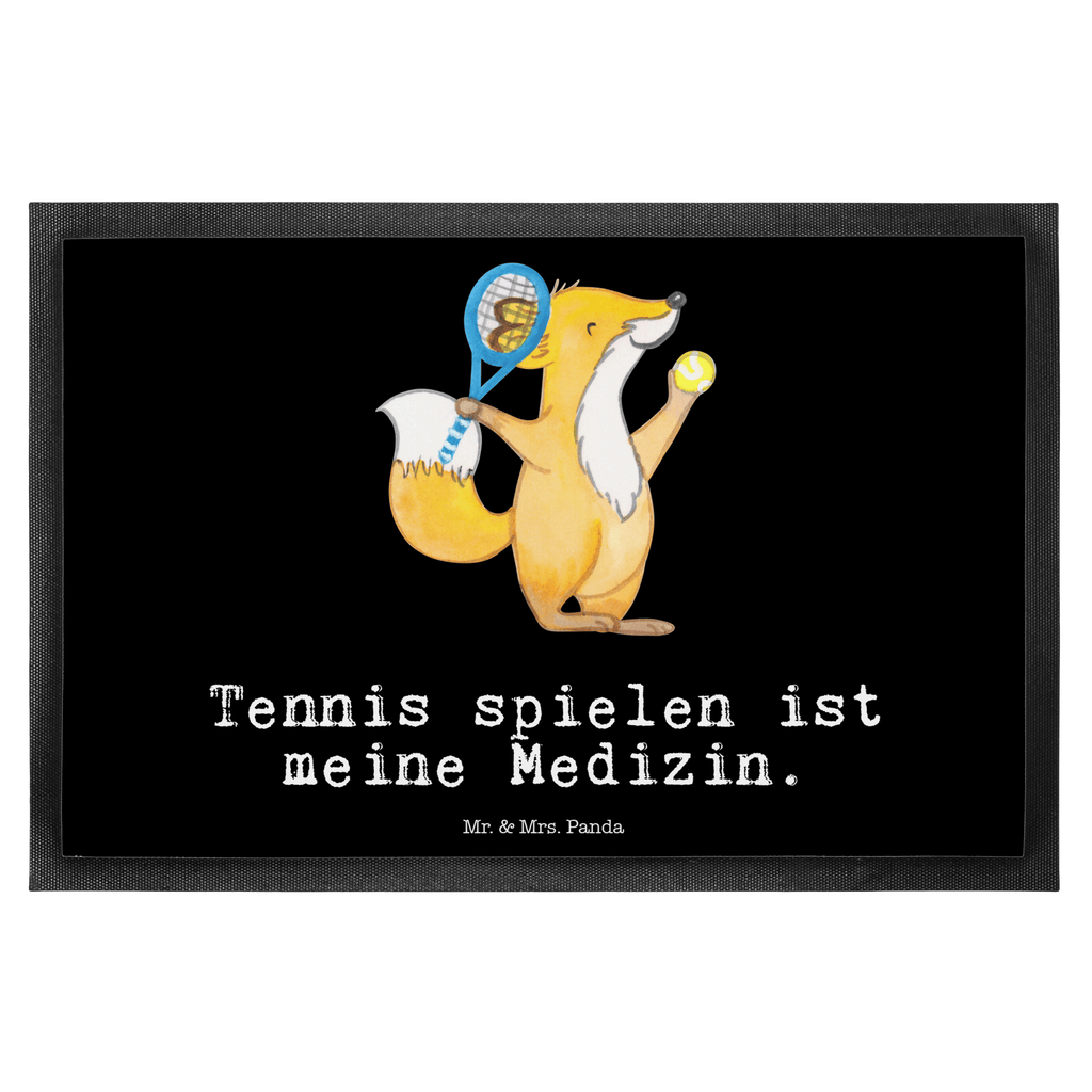 Fußmatte Fuchs Tennis spielen Medizin Tennis spielen, Tennisclub, Tennisverein, Tennis Turnier, Ballsportart Türvorleger, Schmutzmatte, Fußabtreter, Matte, Schmutzfänger, Fußabstreifer, Schmutzfangmatte, Türmatte, Motivfußmatte,  Haustürmatte, Vorleger  Geschenk, Sport, Sportart, Hobby, Schenken, Danke, Dankeschön, Auszeichnung, Gewinn, Sportler