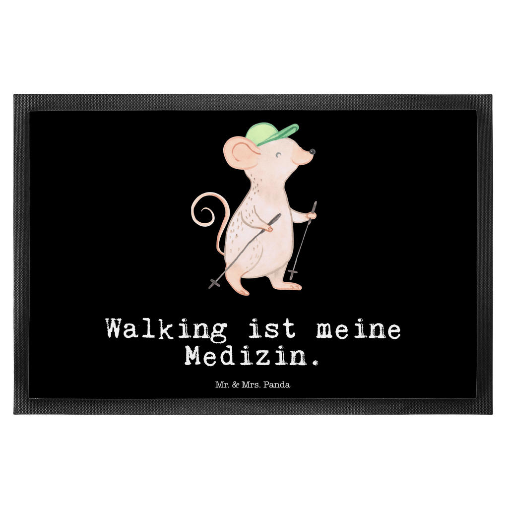 Fußmatte Maus Walking Medizin Walking, Walken, schnelles Gehen, Spazieren gehen Türvorleger, Schmutzmatte, Fußabtreter, Matte, Schmutzfänger, Fußabstreifer, Schmutzfangmatte, Türmatte, Motivfußmatte,  Haustürmatte, Vorleger  Geschenk, Sport, Sportart, Hobby, Schenken, Danke, Dankeschön, Auszeichnung, Gewinn, Sportler