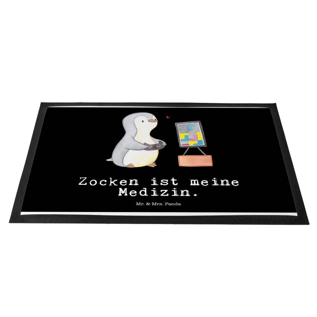 Fußmatte Pinguin Zocken Medizin Zocken, Gaming, Videospiele, Videogames Türvorleger, Schmutzmatte, Fußabtreter, Matte, Schmutzfänger, Fußabstreifer, Schmutzfangmatte, Türmatte, Motivfußmatte,  Haustürmatte, Vorleger  Geschenk, Sport, Sportart, Hobby, Schenken, Danke, Dankeschön, Auszeichnung, Gewinn, Sportler