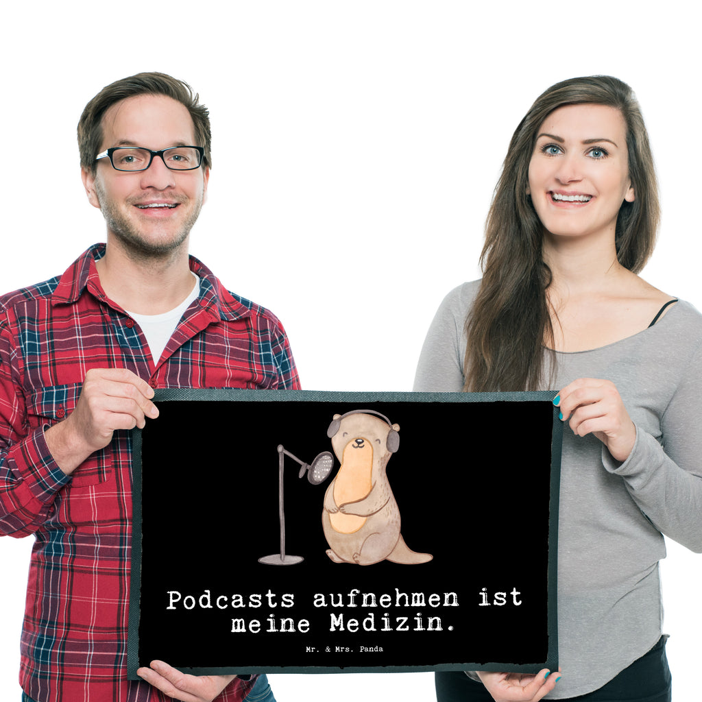 Fußmatte Otter Podcast aufnehmen Medizin Podcast aufnehmen, Podcast produzieren, Podcasterin, Podcaster Türvorleger, Schmutzmatte, Fußabtreter, Matte, Schmutzfänger, Fußabstreifer, Schmutzfangmatte, Türmatte, Motivfußmatte,  Haustürmatte, Vorleger  Geschenk, Sport, Sportart, Hobby, Schenken, Danke, Dankeschön, Auszeichnung, Gewinn, Sportler