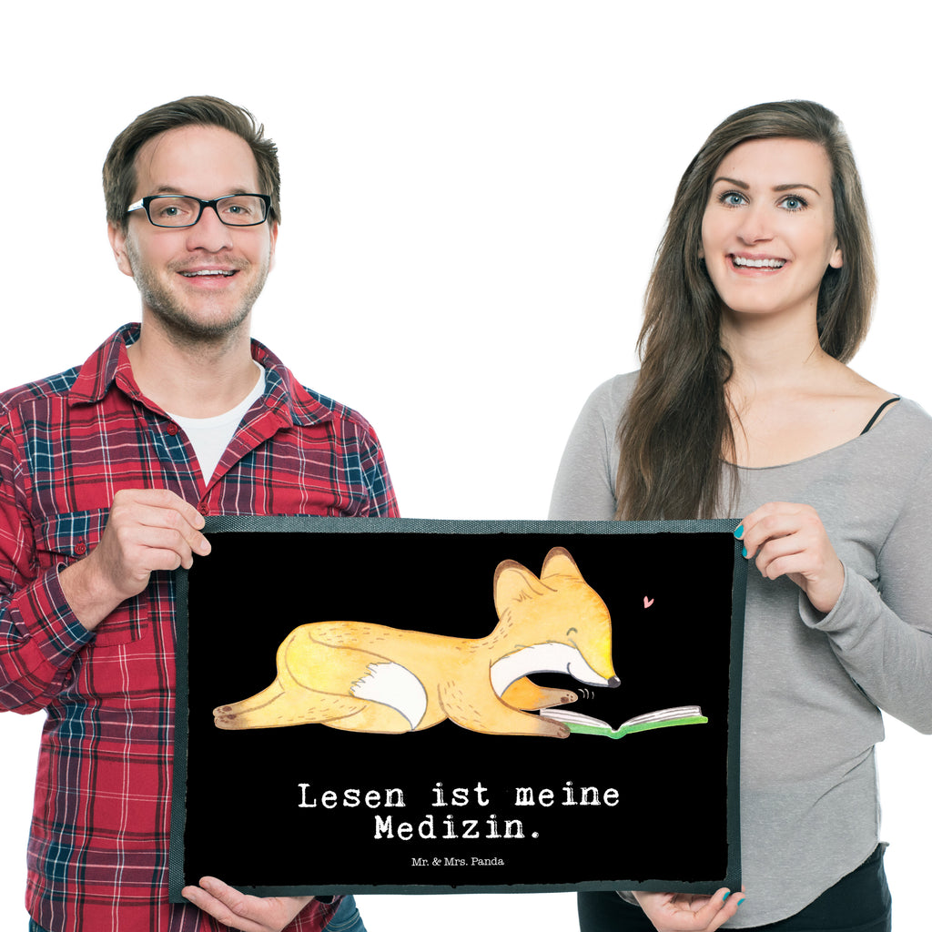 Fußmatte Fuchs Lesen Medizin lesen, Bücher lesen, Bücherwurm Türvorleger, Schmutzmatte, Fußabtreter, Matte, Schmutzfänger, Fußabstreifer, Schmutzfangmatte, Türmatte, Motivfußmatte,  Haustürmatte, Vorleger  Geschenk, Sport, Sportart, Hobby, Schenken, Danke, Dankeschön, Auszeichnung, Gewinn, Sportler
