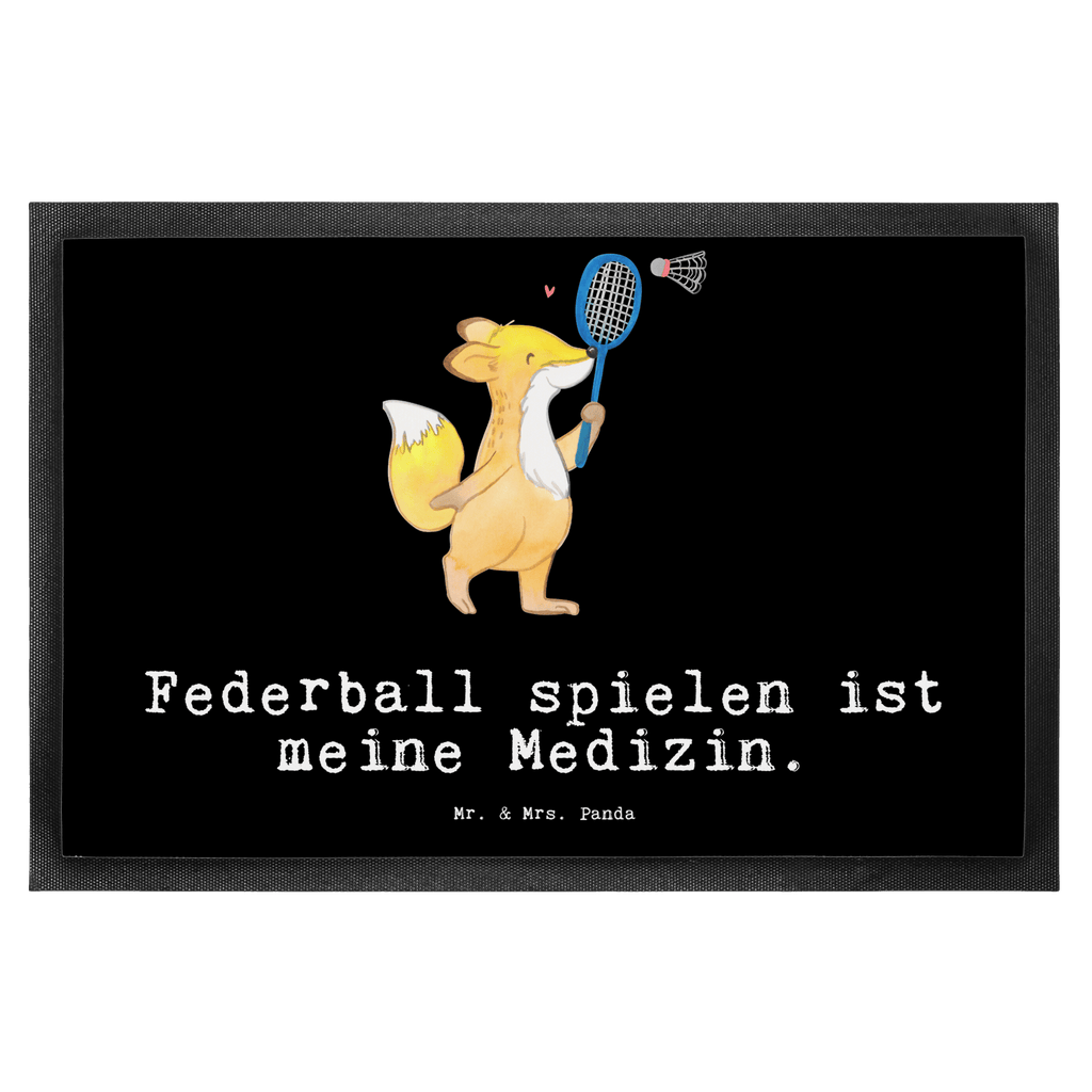 Fußmatte Fuchs Federball spielen Medizin Federball spielen, Badminton Türvorleger, Schmutzmatte, Fußabtreter, Matte, Schmutzfänger, Fußabstreifer, Schmutzfangmatte, Türmatte, Motivfußmatte,  Haustürmatte, Vorleger  Geschenk, Sport, Sportart, Hobby, Schenken, Danke, Dankeschön, Auszeichnung, Gewinn, Sportler