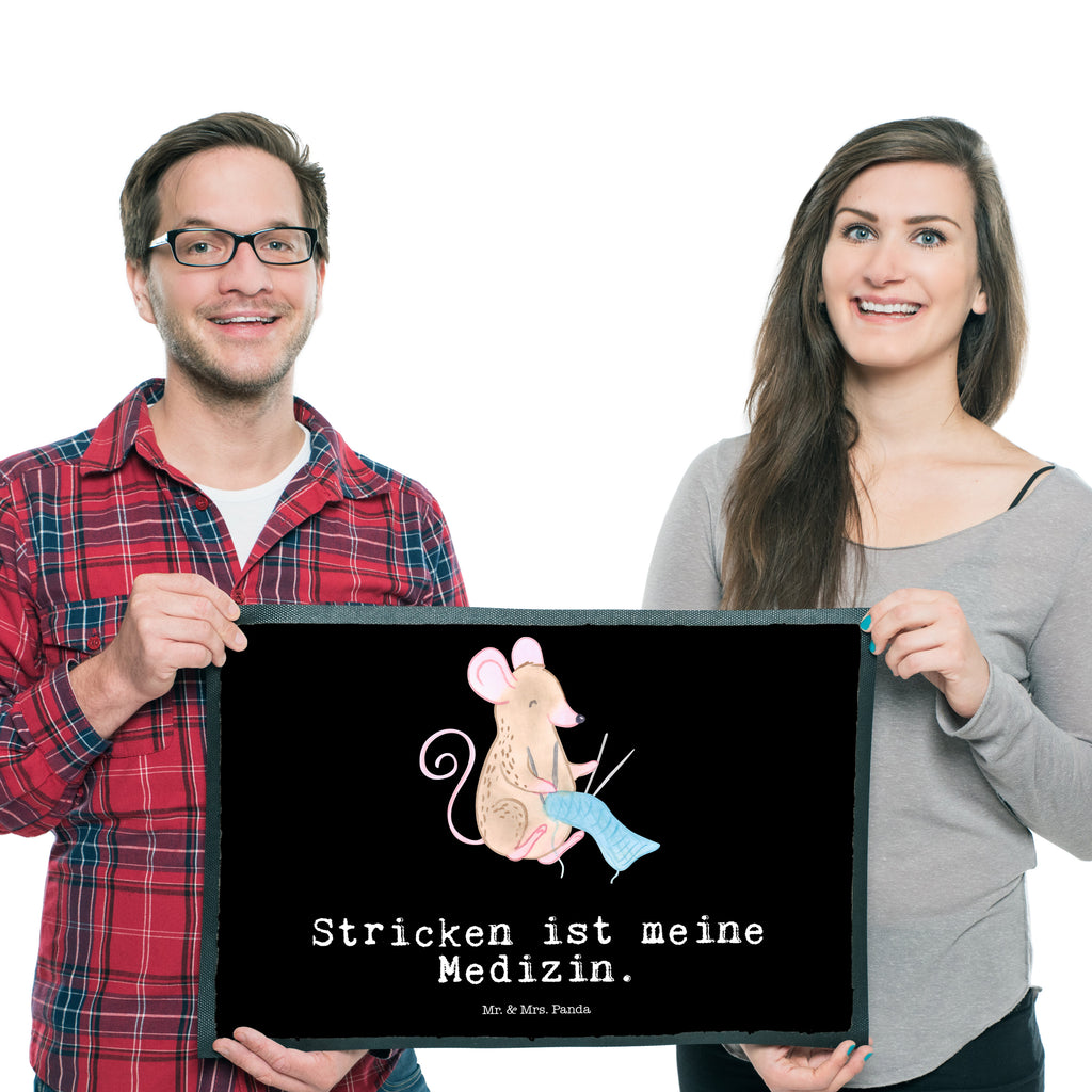 Fußmatte Maus Stricken Medizin Türvorleger, Schmutzmatte, Fußabtreter, Matte, Schmutzfänger, Fußabstreifer, Schmutzfangmatte, Türmatte, Motivfußmatte, Haustürmatte, Vorleger, Geschenk, Sport, Sportart, Hobby, Schenken, Danke, Dankeschön, Auszeichnung, Gewinn, Sportler, Stricken, DIY