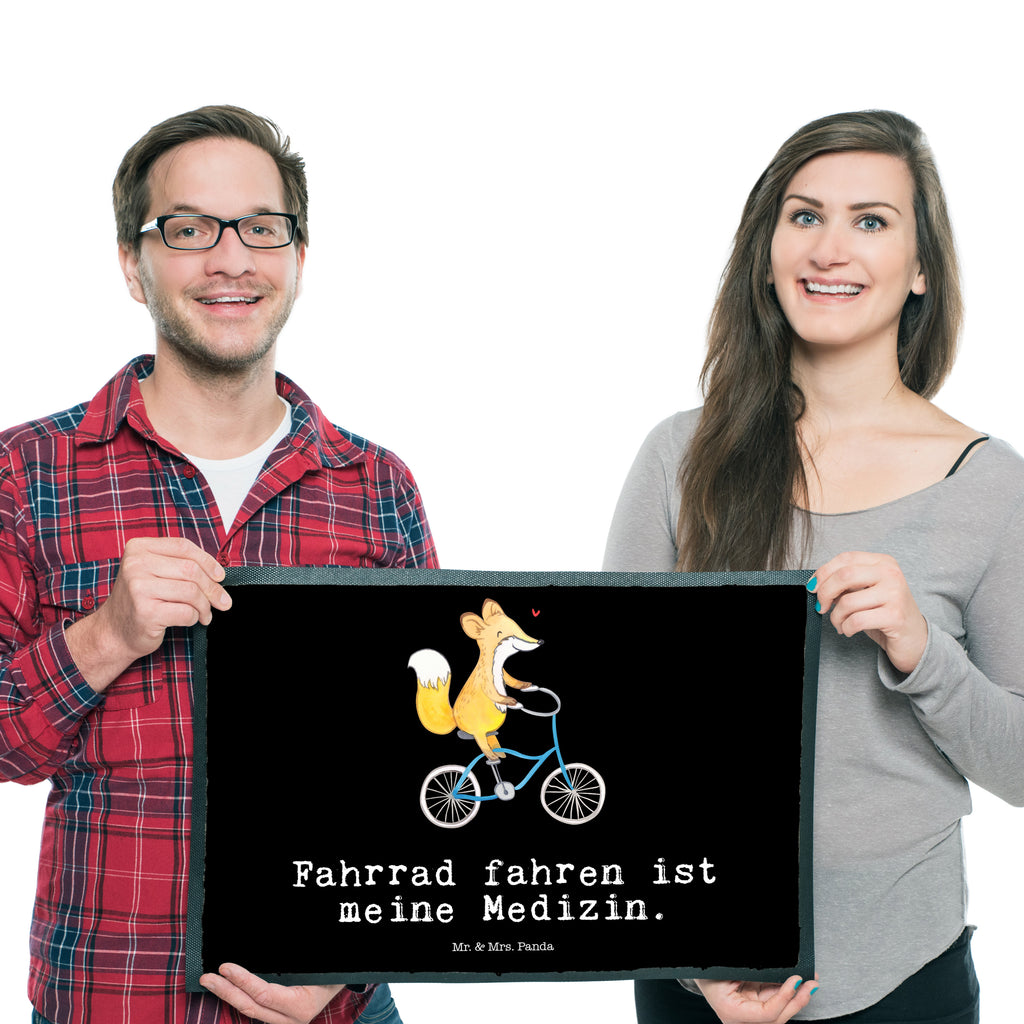Fußmatte Fuchs Fahrrad fahren Medizin Fahrrad fahren, Radeln, Trekking, Mountainbiking, Radsport Türvorleger, Schmutzmatte, Fußabtreter, Matte, Schmutzfänger, Fußabstreifer, Schmutzfangmatte, Türmatte, Motivfußmatte,  Haustürmatte, Vorleger  Geschenk, Sport, Sportart, Hobby, Schenken, Danke, Dankeschön, Auszeichnung, Gewinn, Sportler