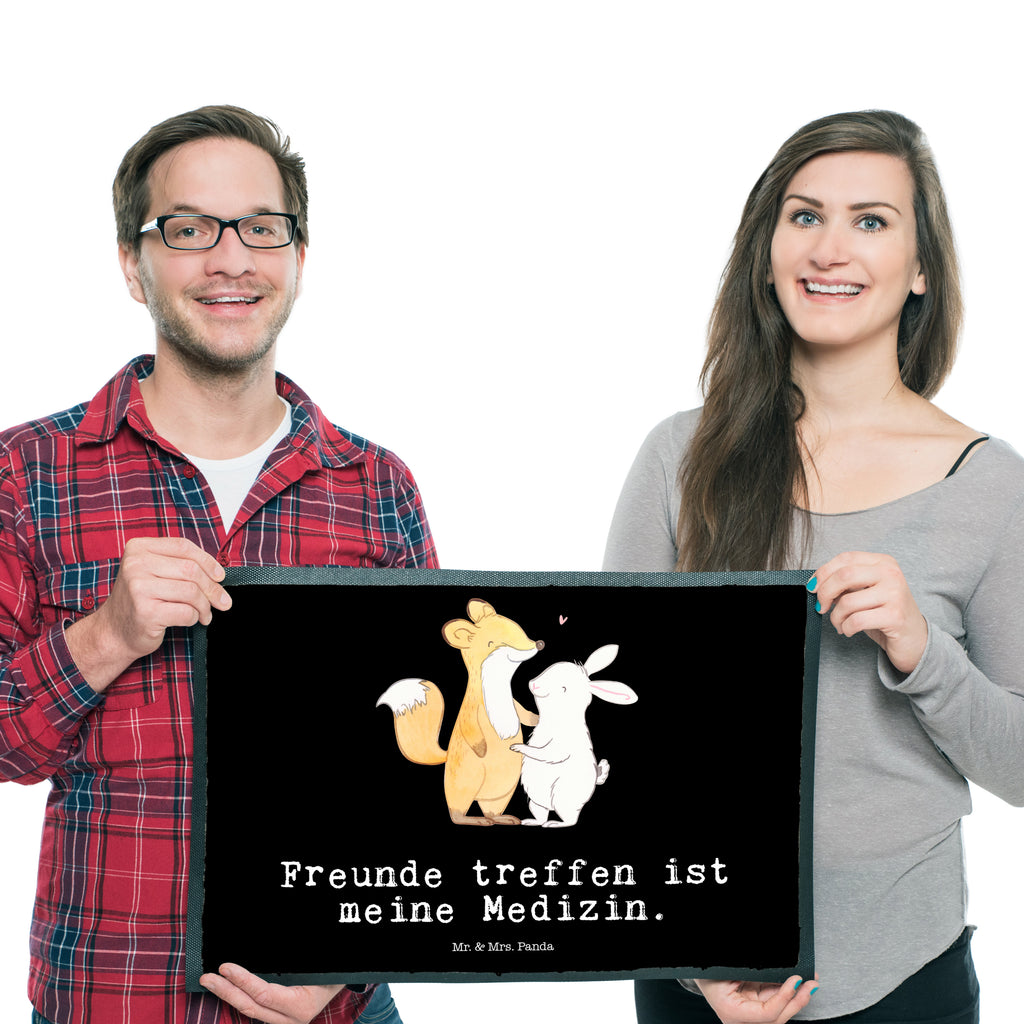 Fußmatte Fuchs Hase Freunde treffen Medizin Freunde treffen Türvorleger, Schmutzmatte, Fußabtreter, Matte, Schmutzfänger, Fußabstreifer, Schmutzfangmatte, Türmatte, Motivfußmatte,  Haustürmatte, Vorleger  Geschenk, Sport, Sportart, Hobby, Schenken, Danke, Dankeschön, Auszeichnung, Gewinn, Sportler