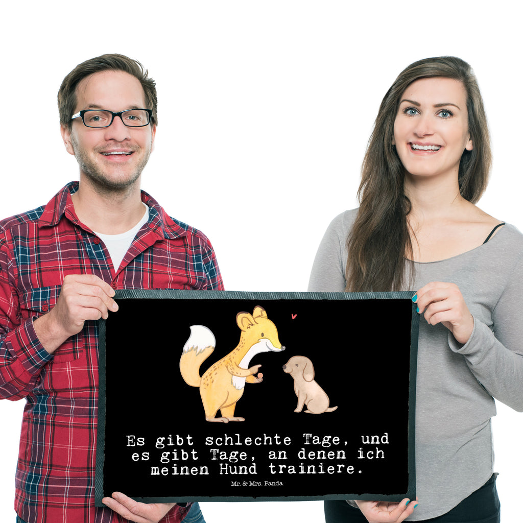 Fußmatte Fuchs Hundetraining Tage Hundetraining, Hundeerziehung, Hundeschule, Welpenschule, Hundeprüfung Türvorleger, Schmutzmatte, Fußabtreter, Matte, Schmutzfänger, Fußabstreifer, Schmutzfangmatte, Türmatte, Motivfußmatte,  Haustürmatte, Vorleger  Geschenk, Sport, Sportart, Hobby, Schenken, Danke, Dankeschön, Auszeichnung, Gewinn, Sportler
