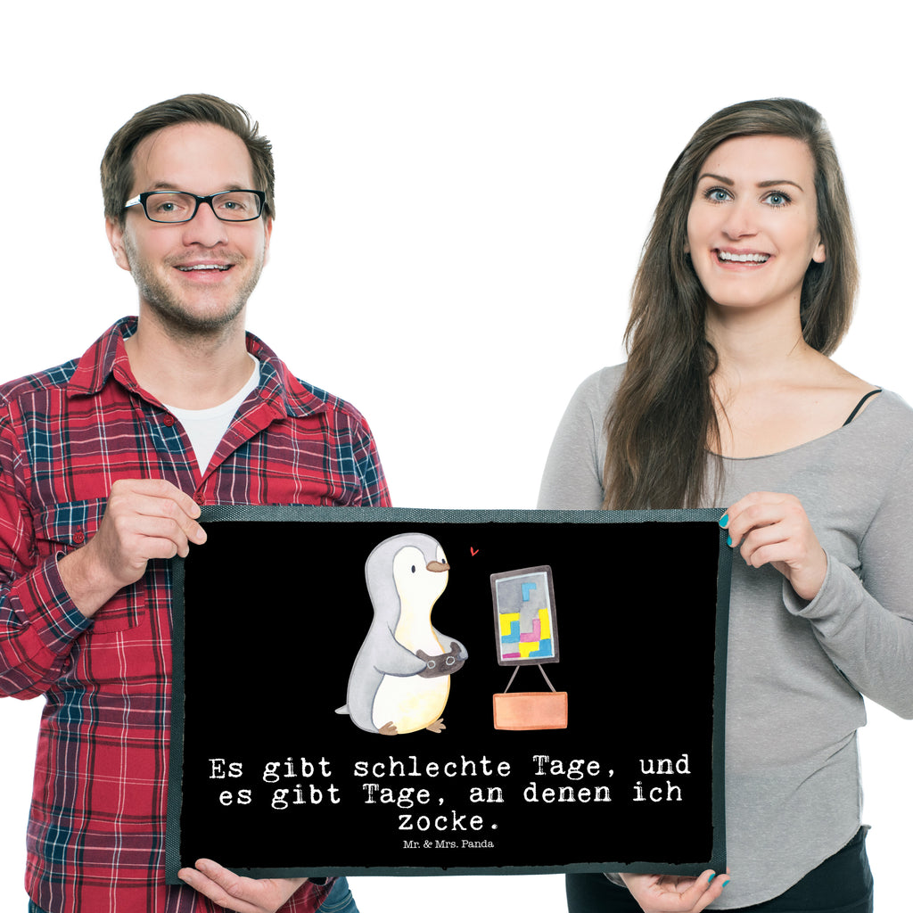 Fußmatte Pinguin Zocken Tage Zocken, Gaming, Videospiele, Videogames Türvorleger, Schmutzmatte, Fußabtreter, Matte, Schmutzfänger, Fußabstreifer, Schmutzfangmatte, Türmatte, Motivfußmatte,  Haustürmatte, Vorleger  Geschenk, Sport, Sportart, Hobby, Schenken, Danke, Dankeschön, Auszeichnung, Gewinn, Sportler