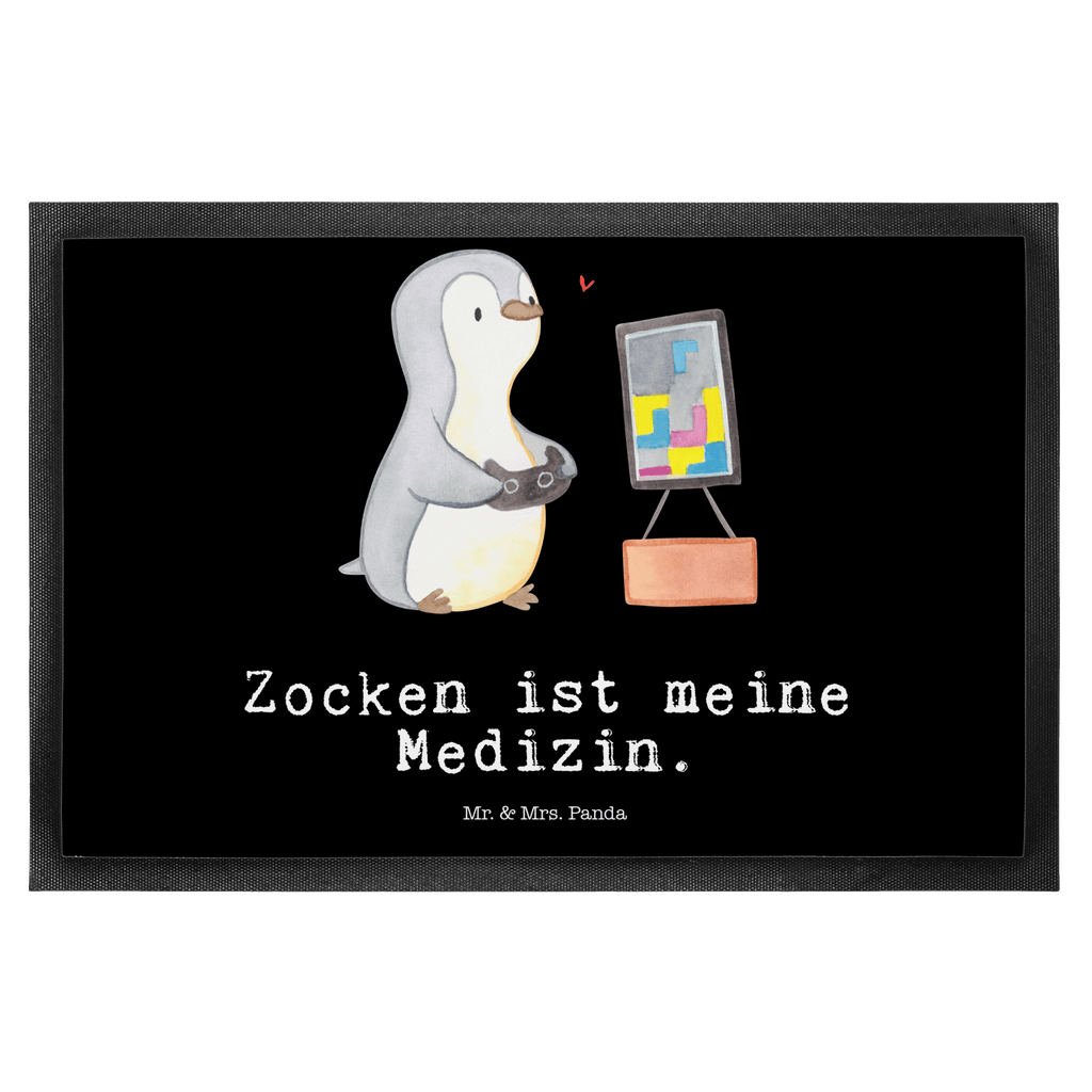 Fußmatte Pinguin Zocken Medizin Zocken, Gaming, Videospiele, Videogames Türvorleger, Schmutzmatte, Fußabtreter, Matte, Schmutzfänger, Fußabstreifer, Schmutzfangmatte, Türmatte, Motivfußmatte,  Haustürmatte, Vorleger  Geschenk, Sport, Sportart, Hobby, Schenken, Danke, Dankeschön, Auszeichnung, Gewinn, Sportler