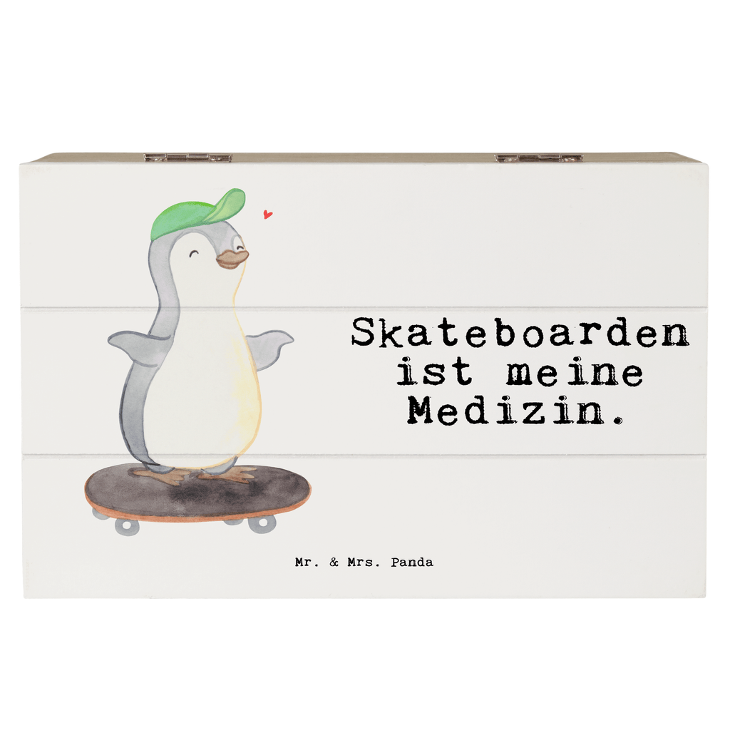 Holzkiste Pinguin Skateboarden Medizin Skateboarden, Skateboard fahren, Skaten, Skateboard, Skateplatz Holzkiste, Kiste, Schatzkiste, Truhe, Schatulle, XXL,  Erinnerungsbox, Erinnerungskiste, Dekokiste, Aufbewahrungsbox  Geschenk, Sport, Sportart, Hobby, Schenken, Danke, Dankeschön, Auszeichnung, Gewinn, Sportler