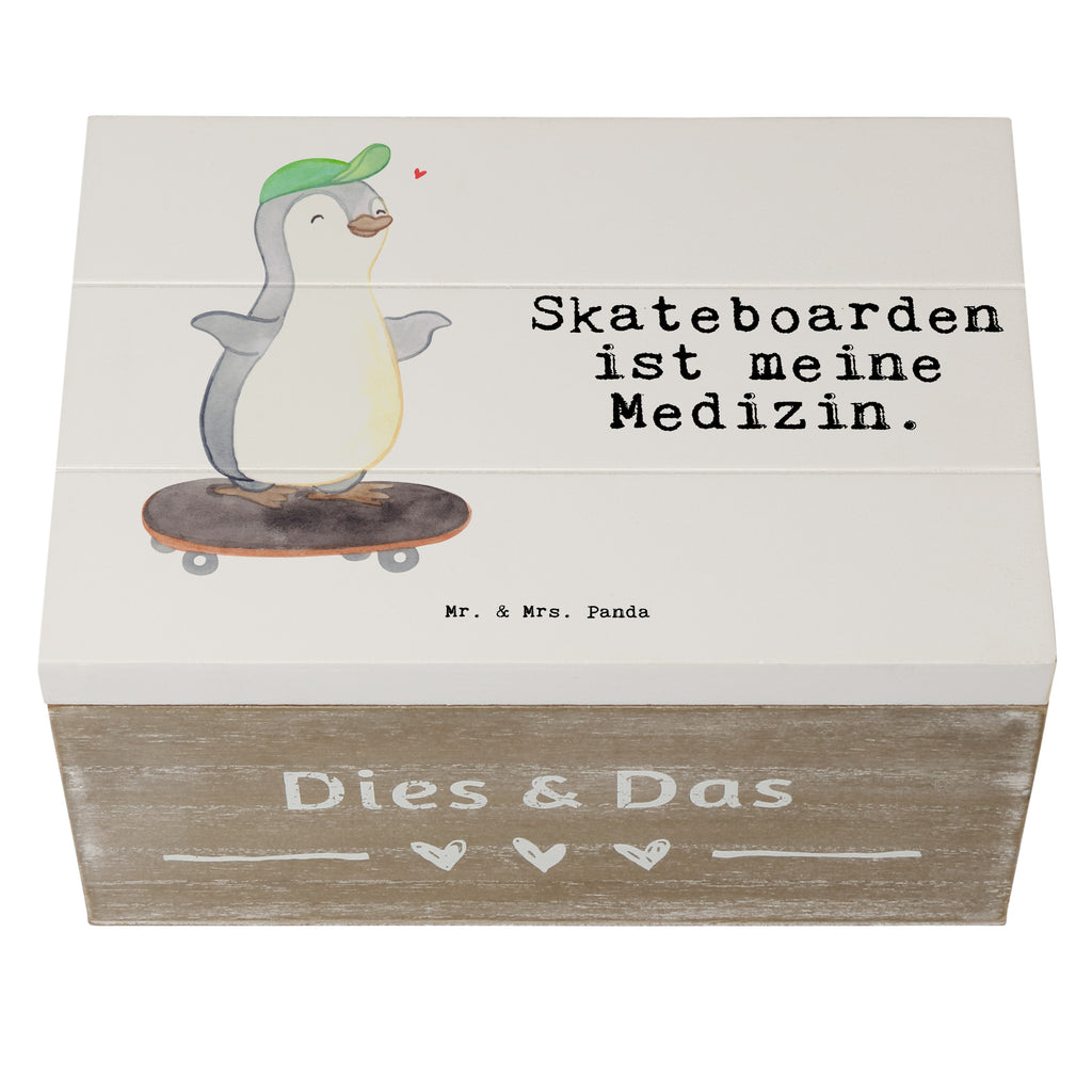 Holzkiste Pinguin Skateboarden Medizin Skateboarden, Skateboard fahren, Skaten, Skateboard, Skateplatz Holzkiste, Kiste, Schatzkiste, Truhe, Schatulle, XXL,  Erinnerungsbox, Erinnerungskiste, Dekokiste, Aufbewahrungsbox  Geschenk, Sport, Sportart, Hobby, Schenken, Danke, Dankeschön, Auszeichnung, Gewinn, Sportler