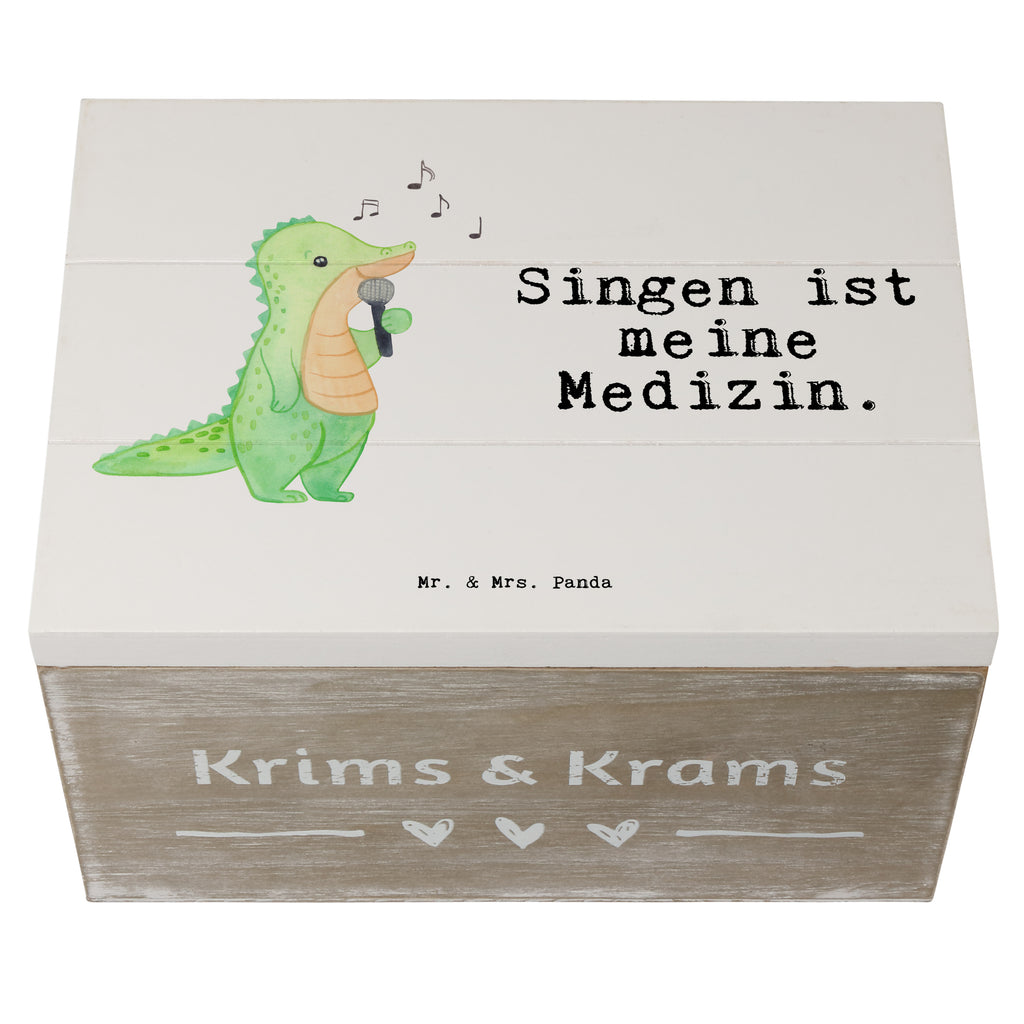 Holzkiste Krokodil Singen Medizin Holzkiste, Kiste, Schatzkiste, Truhe, Schatulle, XXL, Erinnerungsbox, Erinnerungskiste, Dekokiste, Aufbewahrungsbox, Geschenk, Sport, Sportart, Hobby, Schenken, Danke, Dankeschön, Auszeichnung, Gewinn, Sportler, Singen, Band, Live Auftritt, Gesang, Hobbysänger