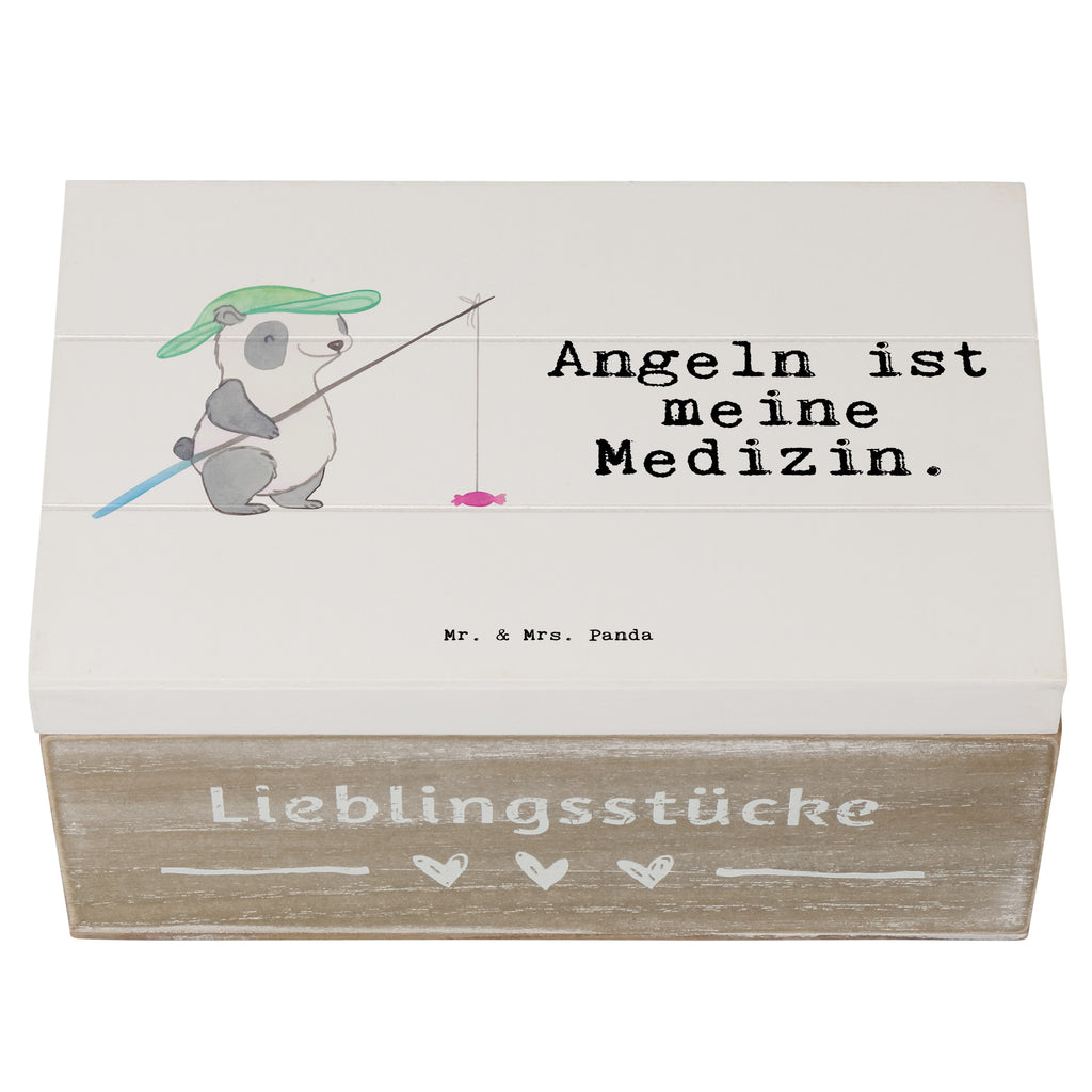 Holzkiste Panda Angeln Medizin angeln, Angelsport, Angelverein, Angler, angeln gehen, Hobbyangler Holzkiste, Kiste, Schatzkiste, Truhe, Schatulle, XXL,  Erinnerungsbox, Erinnerungskiste, Dekokiste, Aufbewahrungsbox  Geschenk, Sport, Sportart, Hobby, Schenken, Danke, Dankeschön, Auszeichnung, Gewinn, Sportler