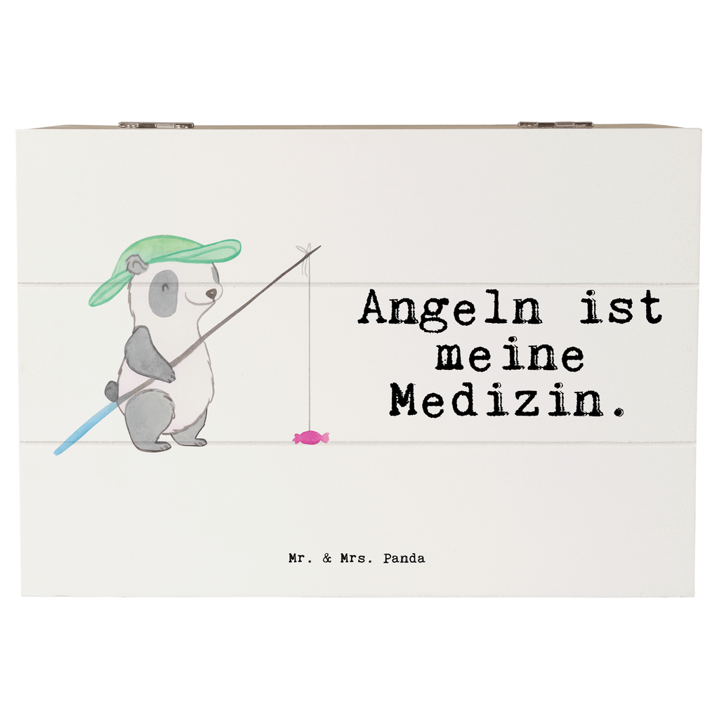 Holzkiste Panda Angeln Medizin angeln, Angelsport, Angelverein, Angler, angeln gehen, Hobbyangler Holzkiste, Kiste, Schatzkiste, Truhe, Schatulle, XXL,  Erinnerungsbox, Erinnerungskiste, Dekokiste, Aufbewahrungsbox  Geschenk, Sport, Sportart, Hobby, Schenken, Danke, Dankeschön, Auszeichnung, Gewinn, Sportler