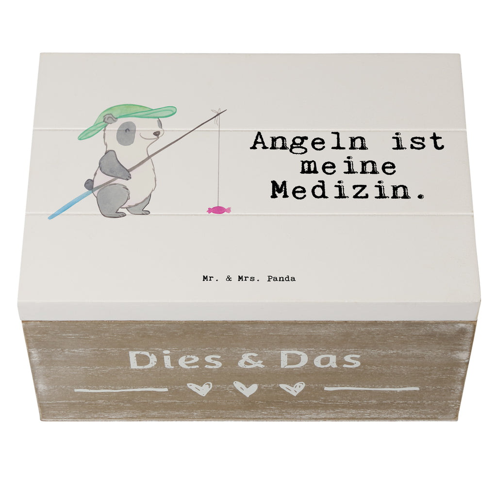 Holzkiste Panda Angeln Medizin angeln, Angelsport, Angelverein, Angler, angeln gehen, Hobbyangler Holzkiste, Kiste, Schatzkiste, Truhe, Schatulle, XXL,  Erinnerungsbox, Erinnerungskiste, Dekokiste, Aufbewahrungsbox  Geschenk, Sport, Sportart, Hobby, Schenken, Danke, Dankeschön, Auszeichnung, Gewinn, Sportler