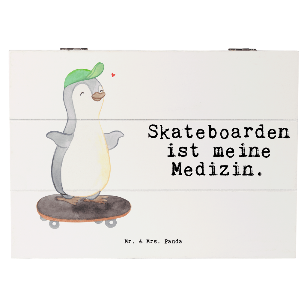 Holzkiste Pinguin Skateboarden Medizin Skateboarden, Skateboard fahren, Skaten, Skateboard, Skateplatz Holzkiste, Kiste, Schatzkiste, Truhe, Schatulle, XXL,  Erinnerungsbox, Erinnerungskiste, Dekokiste, Aufbewahrungsbox  Geschenk, Sport, Sportart, Hobby, Schenken, Danke, Dankeschön, Auszeichnung, Gewinn, Sportler