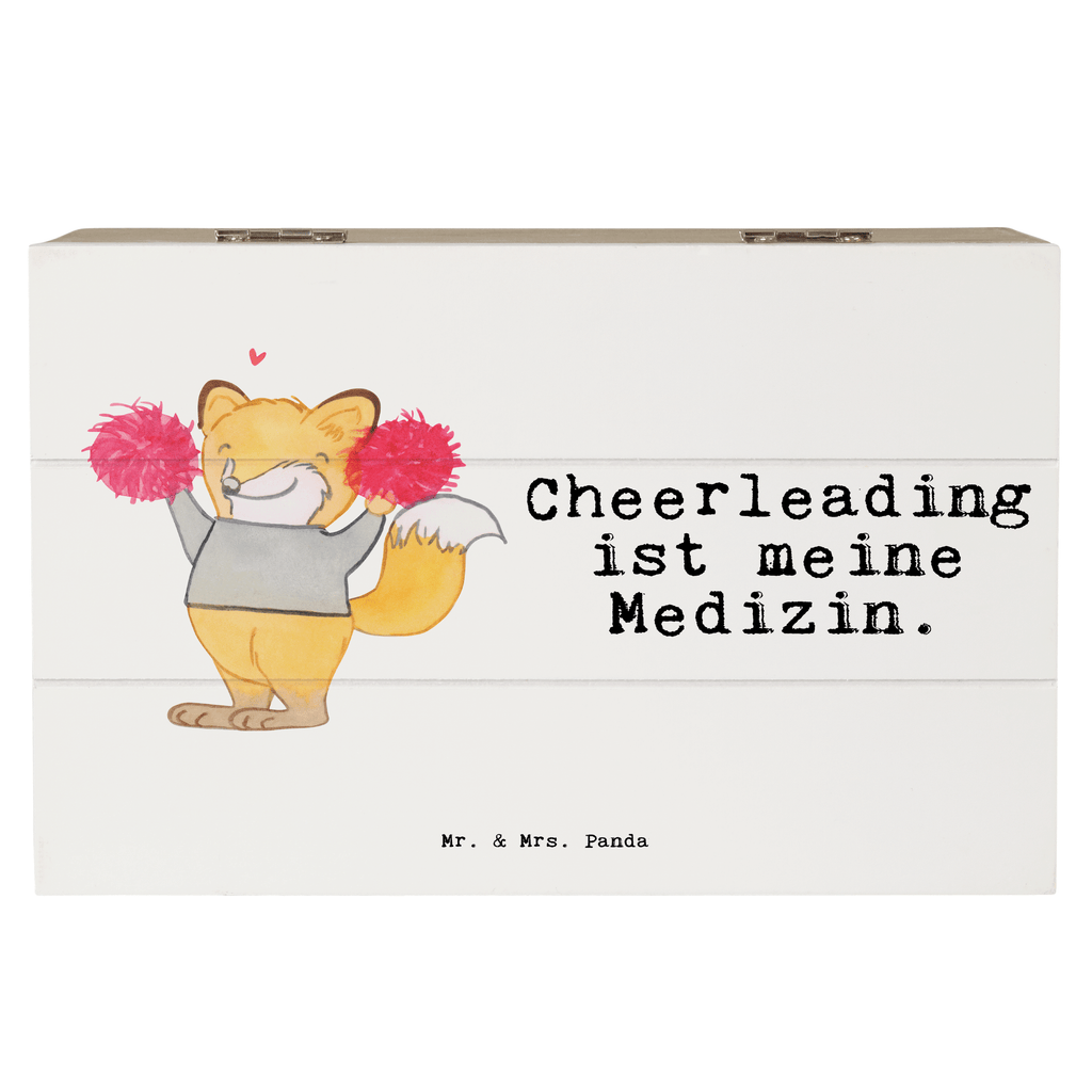 Holzkiste Fuchs Cheerleader Medizin Holzkiste, Kiste, Schatzkiste, Truhe, Schatulle, XXL, Erinnerungsbox, Erinnerungskiste, Dekokiste, Aufbewahrungsbox, Geschenk, Sport, Sportart, Hobby, Schenken, Danke, Dankeschön, Auszeichnung, Gewinn, Sportler, Cheerleader, Cheerleading, Turnen, Turn Club, Turniere