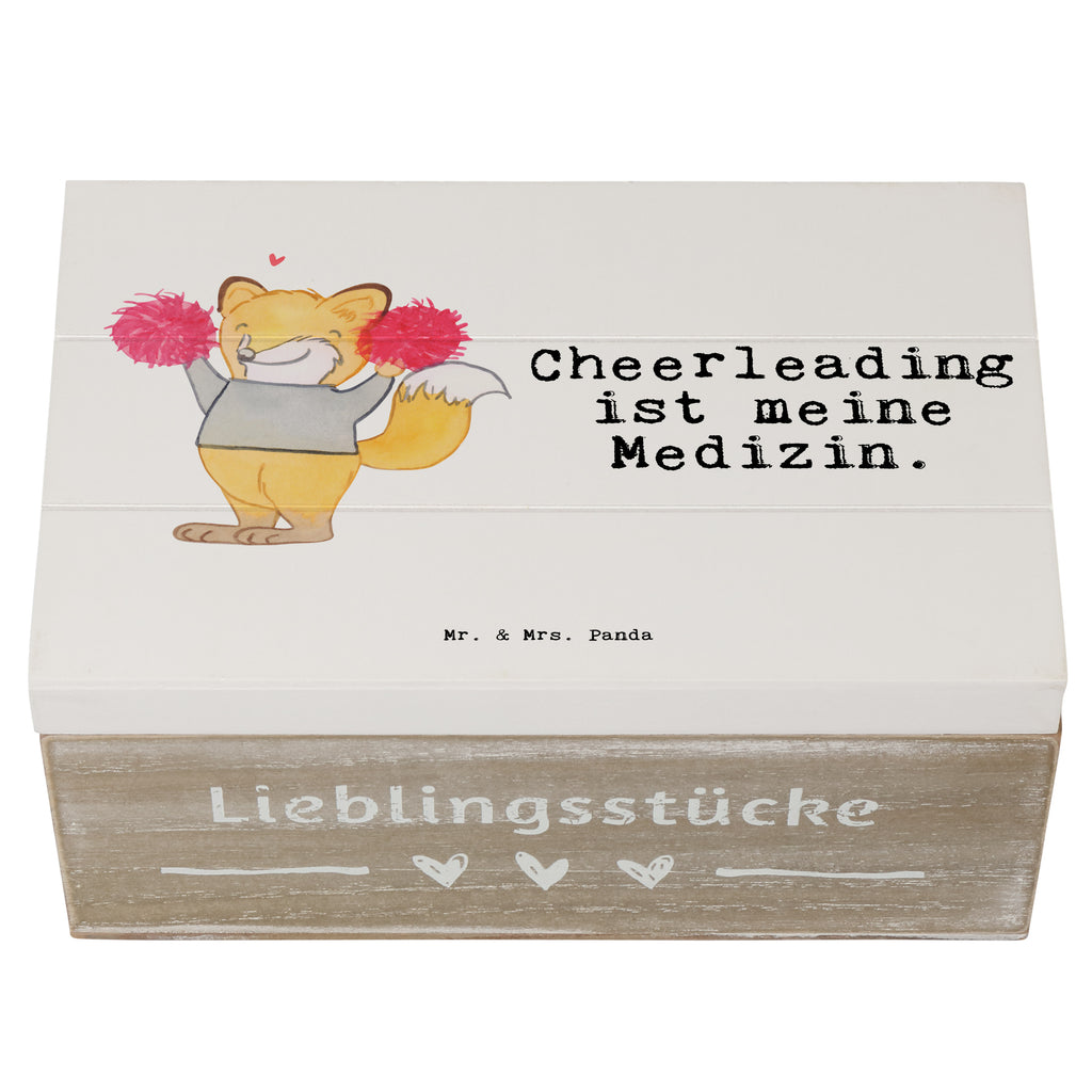 Holzkiste Fuchs Cheerleader Medizin Holzkiste, Kiste, Schatzkiste, Truhe, Schatulle, XXL, Erinnerungsbox, Erinnerungskiste, Dekokiste, Aufbewahrungsbox, Geschenk, Sport, Sportart, Hobby, Schenken, Danke, Dankeschön, Auszeichnung, Gewinn, Sportler, Cheerleader, Cheerleading, Turnen, Turn Club, Turniere