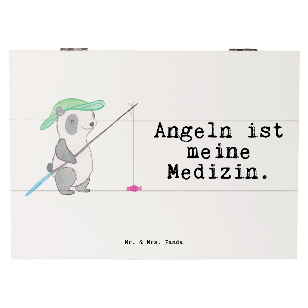 Holzkiste Panda Angeln Medizin angeln, Angelsport, Angelverein, Angler, angeln gehen, Hobbyangler Holzkiste, Kiste, Schatzkiste, Truhe, Schatulle, XXL,  Erinnerungsbox, Erinnerungskiste, Dekokiste, Aufbewahrungsbox  Geschenk, Sport, Sportart, Hobby, Schenken, Danke, Dankeschön, Auszeichnung, Gewinn, Sportler