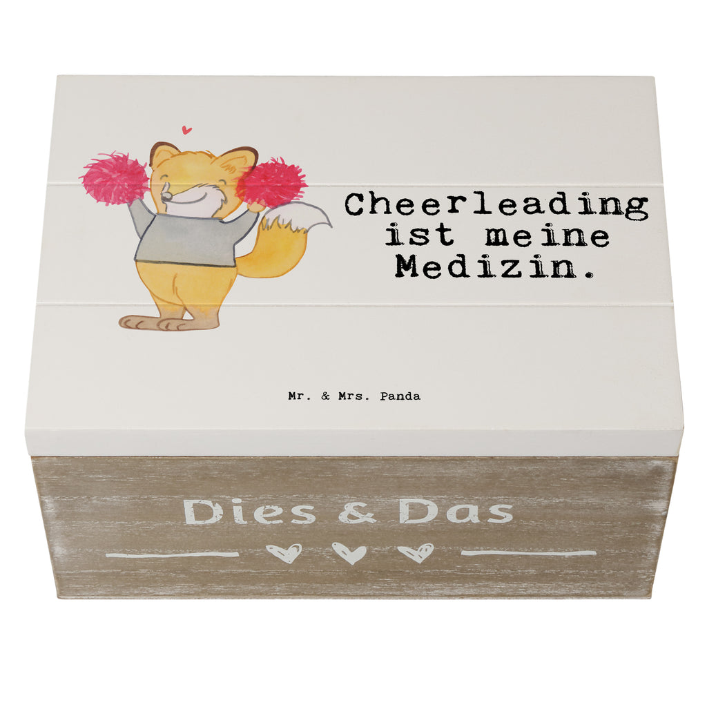 Holzkiste Fuchs Cheerleader Medizin Holzkiste, Kiste, Schatzkiste, Truhe, Schatulle, XXL, Erinnerungsbox, Erinnerungskiste, Dekokiste, Aufbewahrungsbox, Geschenk, Sport, Sportart, Hobby, Schenken, Danke, Dankeschön, Auszeichnung, Gewinn, Sportler, Cheerleader, Cheerleading, Turnen, Turn Club, Turniere