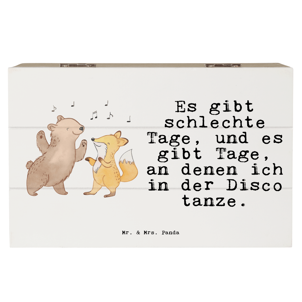 Holzkiste Bär & Fuchs Disco Tage Holzkiste, Kiste, Schatzkiste, Truhe, Schatulle, XXL, Erinnerungsbox, Erinnerungskiste, Dekokiste, Aufbewahrungsbox, Geschenk, Sport, Sportart, Hobby, Schenken, Danke, Dankeschön, Auszeichnung, Gewinn, Sportler, Disco, Clubs, Tanzen, Feiern, Clubbing, Tanzstimmung, Nachtclub