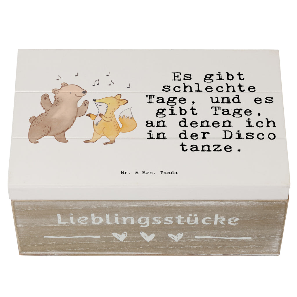 Holzkiste Bär & Fuchs Disco Tage Holzkiste, Kiste, Schatzkiste, Truhe, Schatulle, XXL, Erinnerungsbox, Erinnerungskiste, Dekokiste, Aufbewahrungsbox, Geschenk, Sport, Sportart, Hobby, Schenken, Danke, Dankeschön, Auszeichnung, Gewinn, Sportler, Disco, Clubs, Tanzen, Feiern, Clubbing, Tanzstimmung, Nachtclub