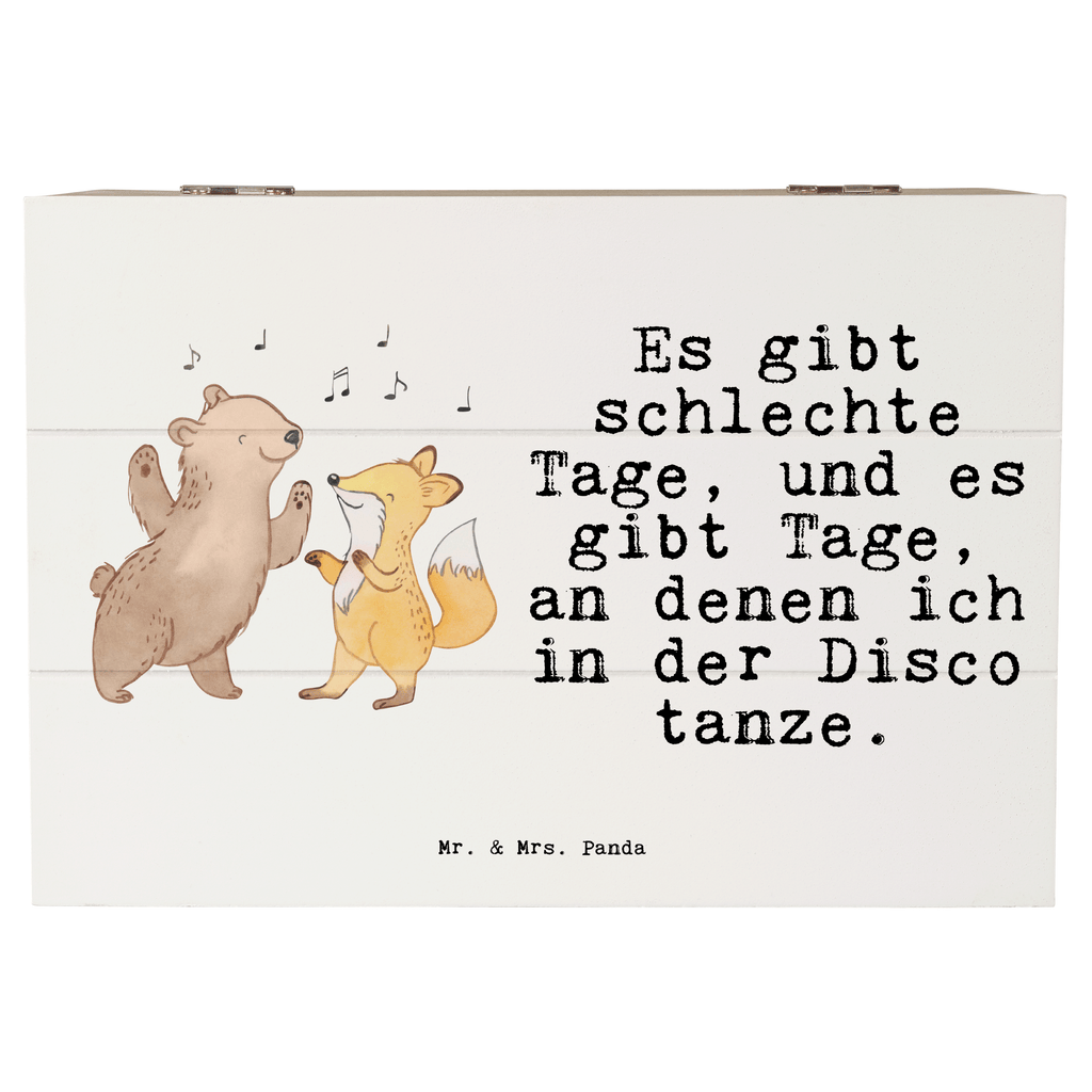 Holzkiste Bär & Fuchs Disco Tage Holzkiste, Kiste, Schatzkiste, Truhe, Schatulle, XXL, Erinnerungsbox, Erinnerungskiste, Dekokiste, Aufbewahrungsbox, Geschenk, Sport, Sportart, Hobby, Schenken, Danke, Dankeschön, Auszeichnung, Gewinn, Sportler, Disco, Clubs, Tanzen, Feiern, Clubbing, Tanzstimmung, Nachtclub